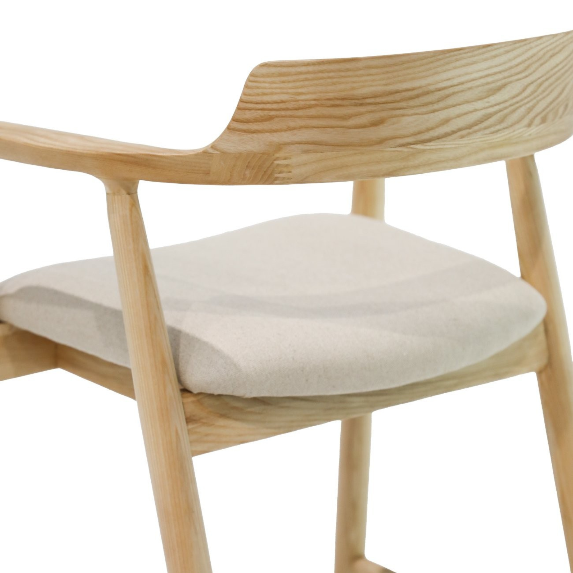 Ealing Bar Stool | Natural Frame - Linen Seat