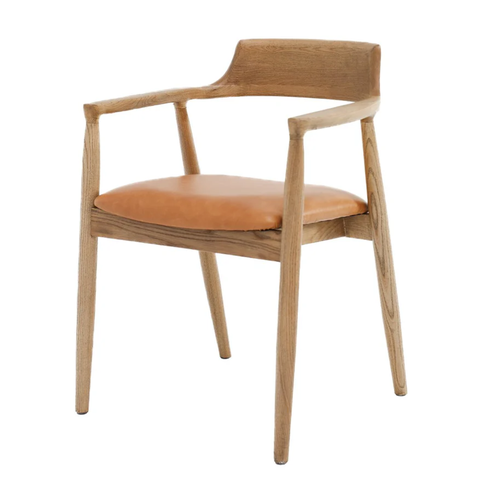 Ealing Dining Chair | Natural Frame - Tan Leather