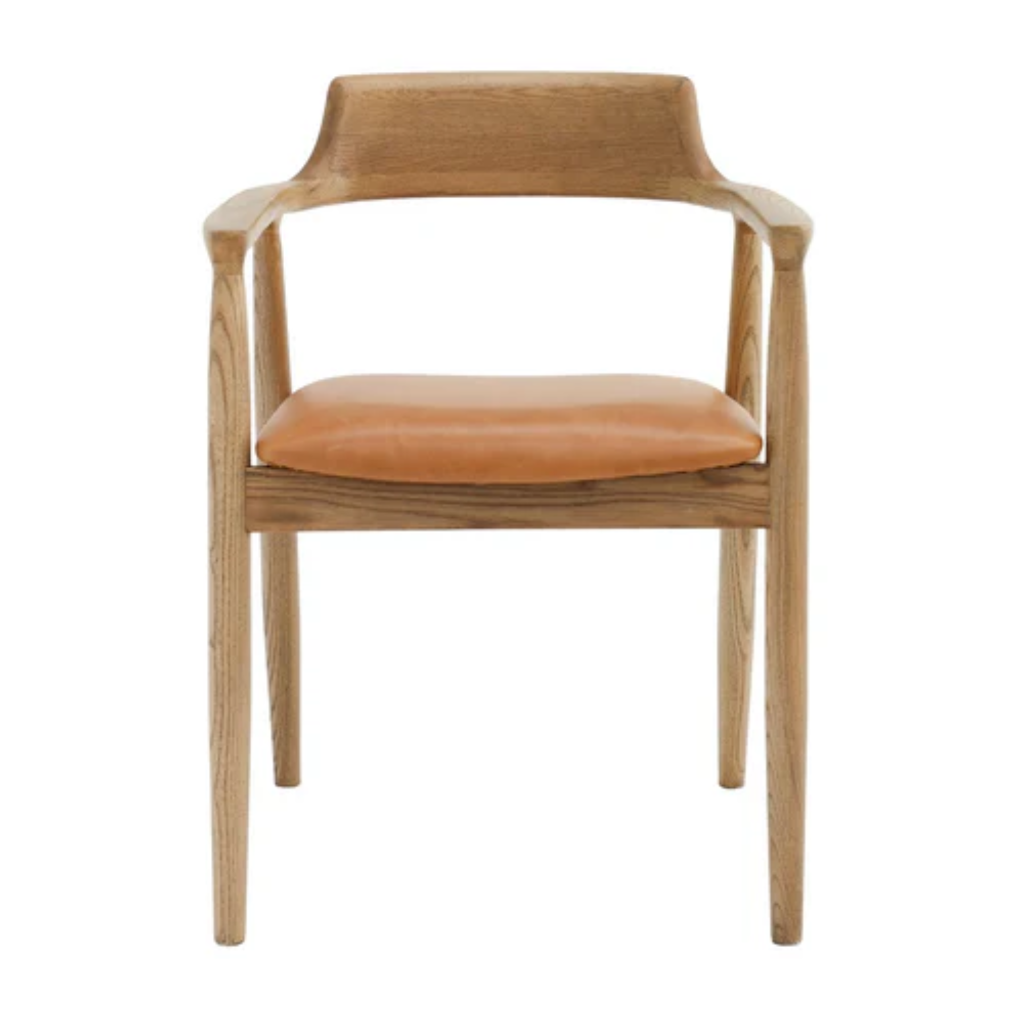 Ealing Dining Chair | Natural Frame - Tan Leather