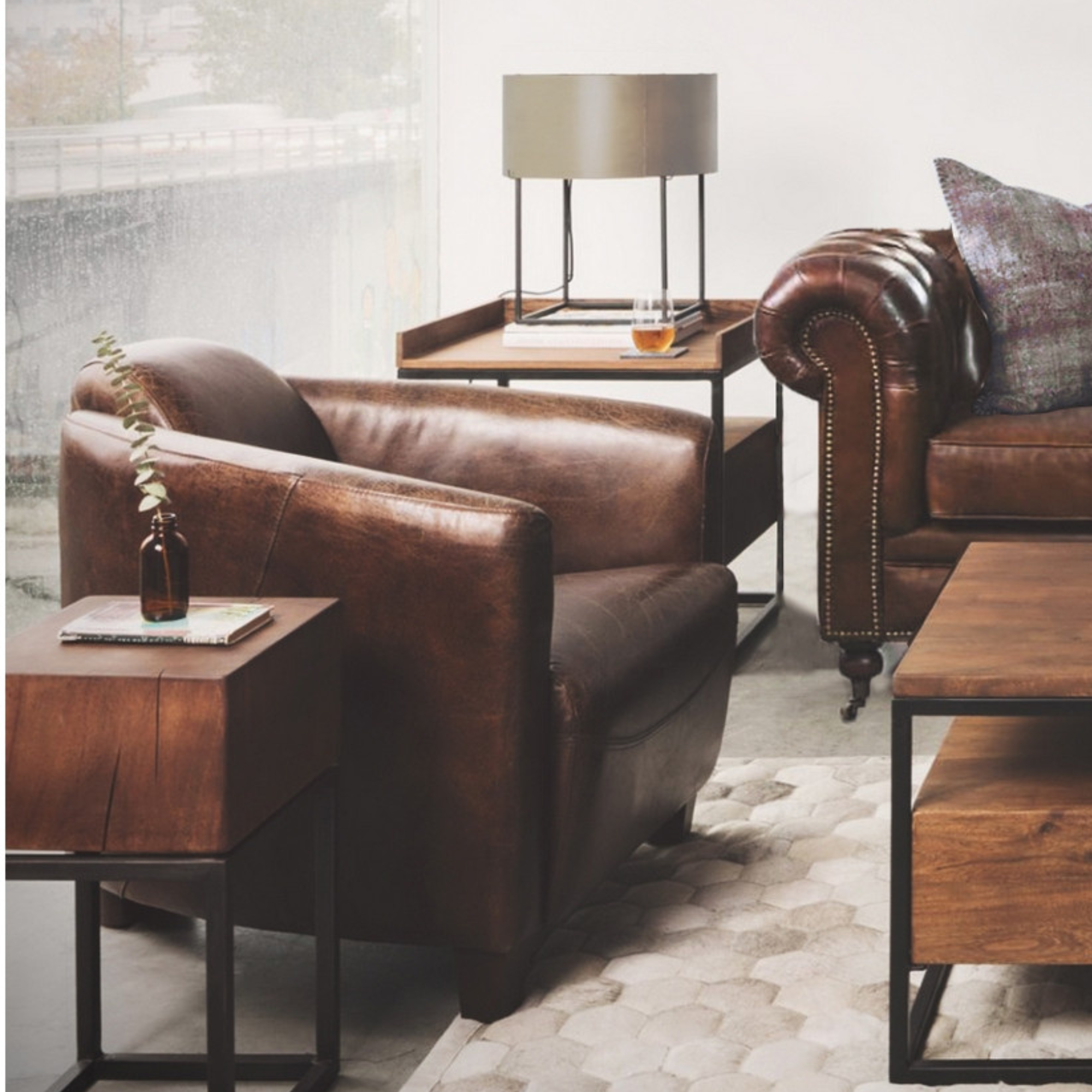 VANGUARD LEATHER TUB CHAIR | VINTAGE CIGAR
