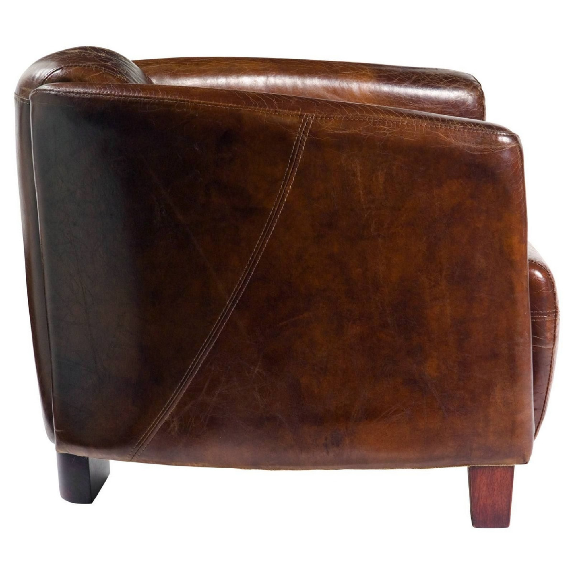 VANGUARD LEATHER TUB CHAIR | VINTAGE CIGAR