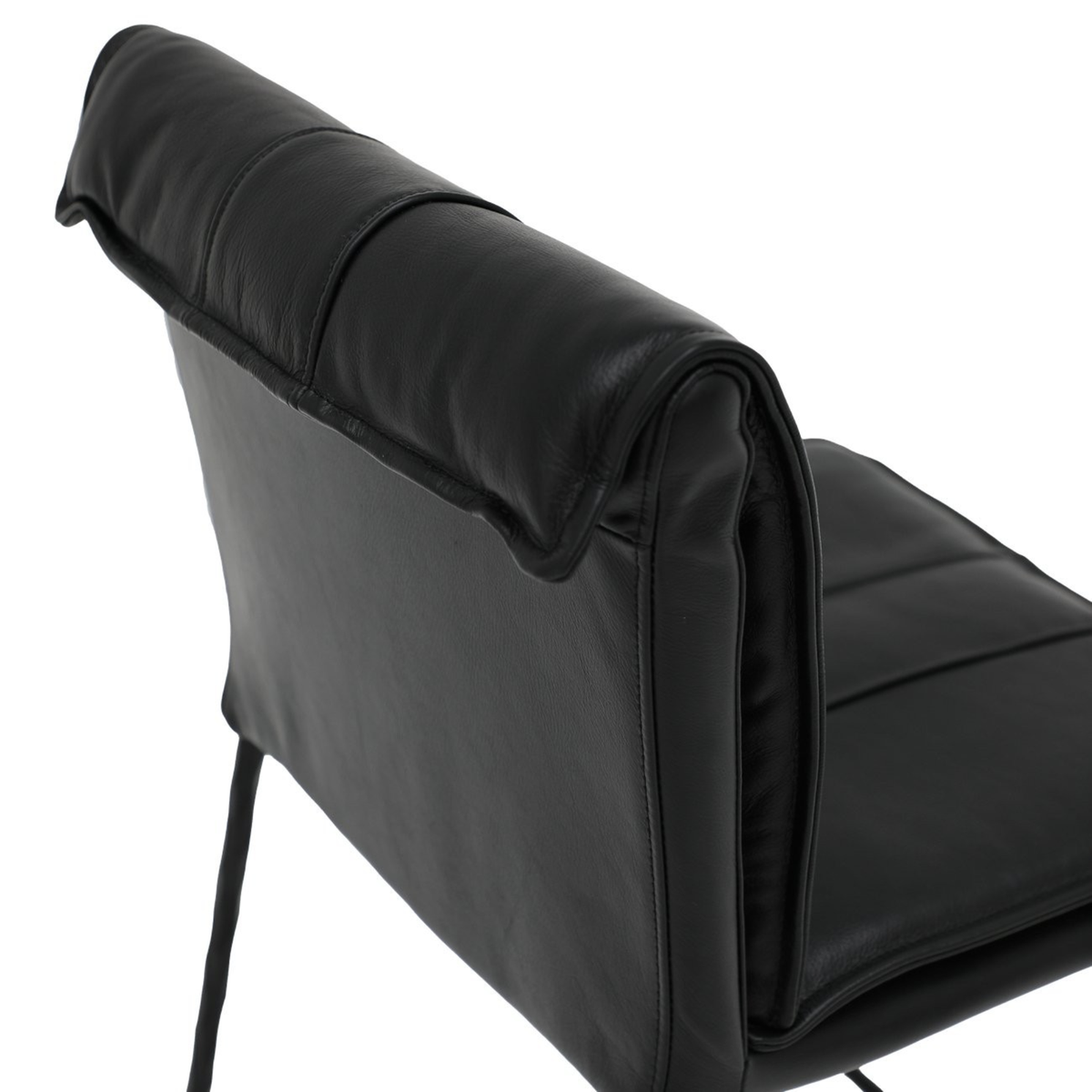 Foundry Bar Stool - Black Leather | 2 Seat Heights
