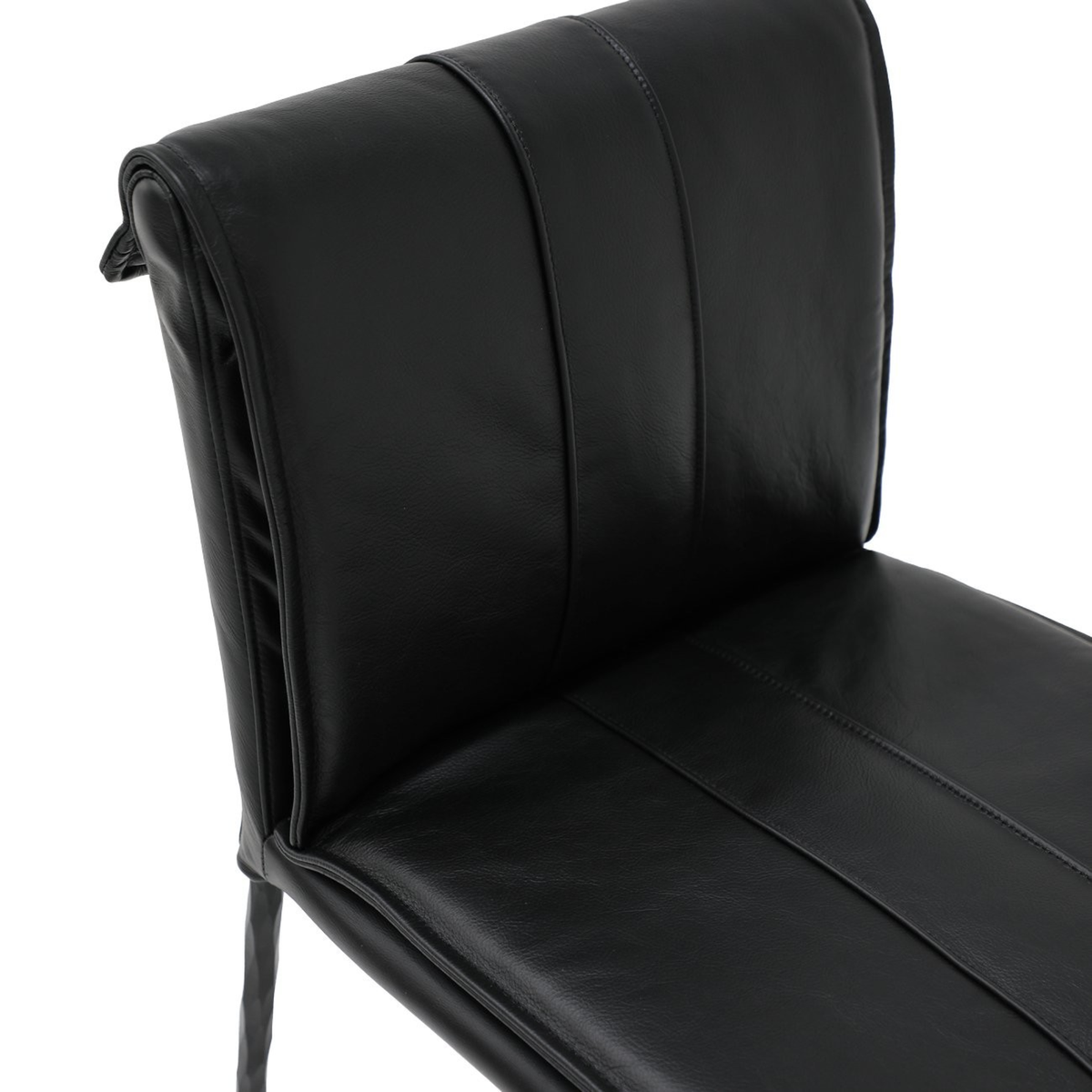 Foundry Bar Stool - Black Leather | 2 Seat Heights