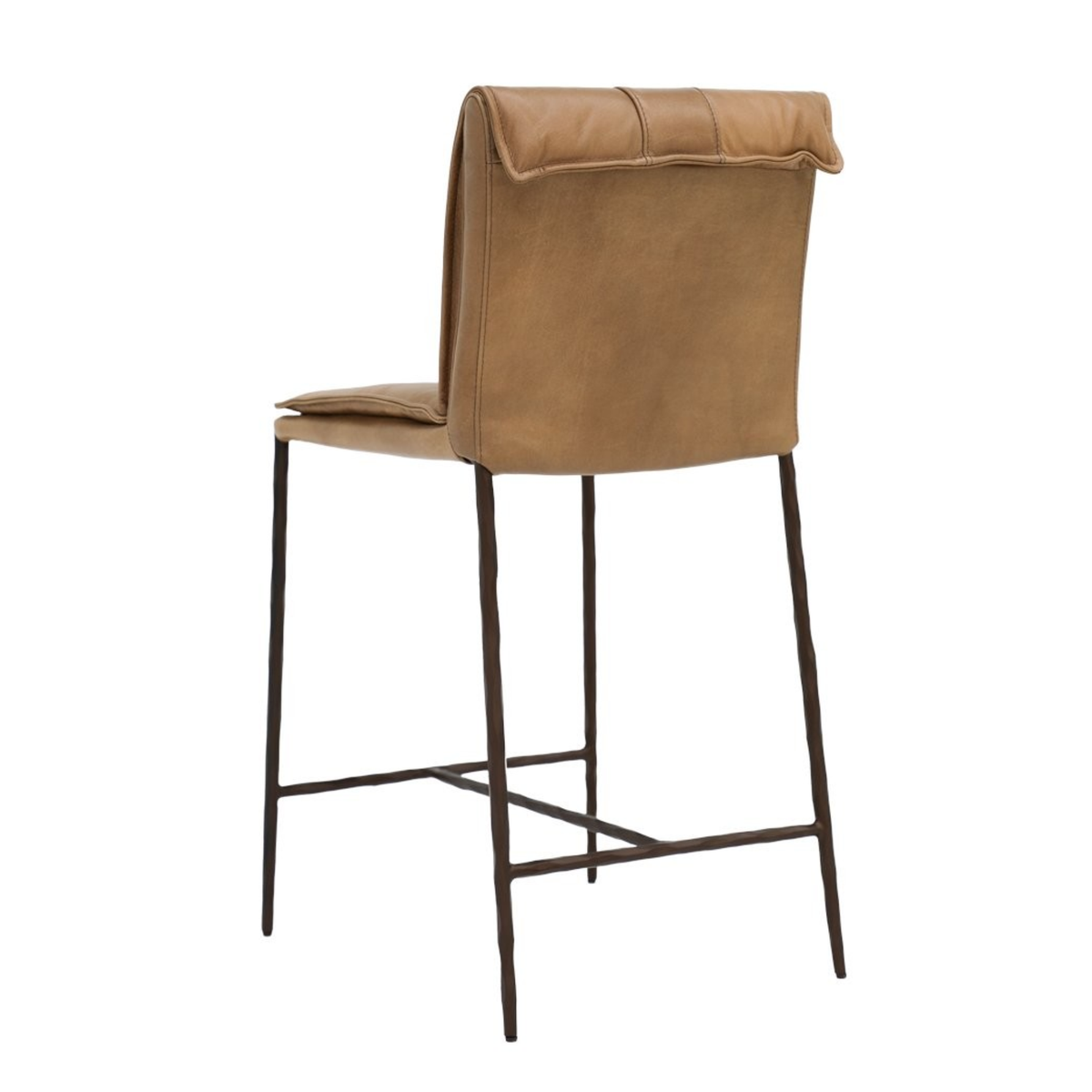 Foundry Bar Stool - Nutmeg Leather | 2 Seat Heights