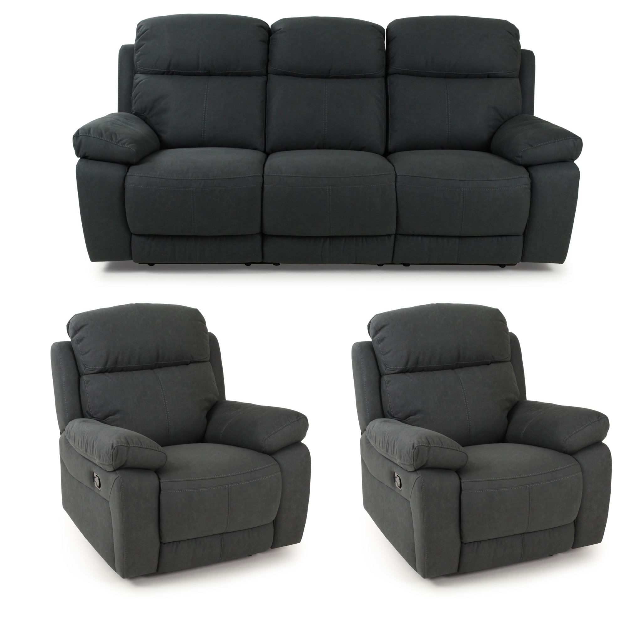 FRANK FABRIC LOUNGE SUITE | GUNMETAL