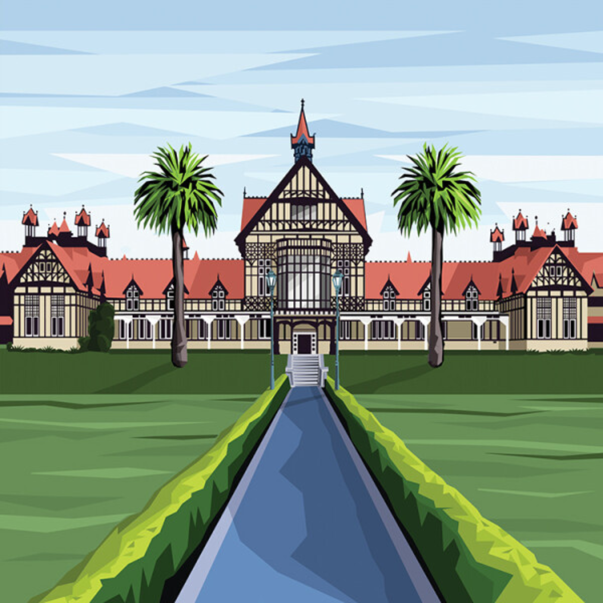 GOVERNMENT HOUSE, WELLINGTON | CANVAS STRETCHED READY TO HANG | IRA MITCHELL | NZ MADE