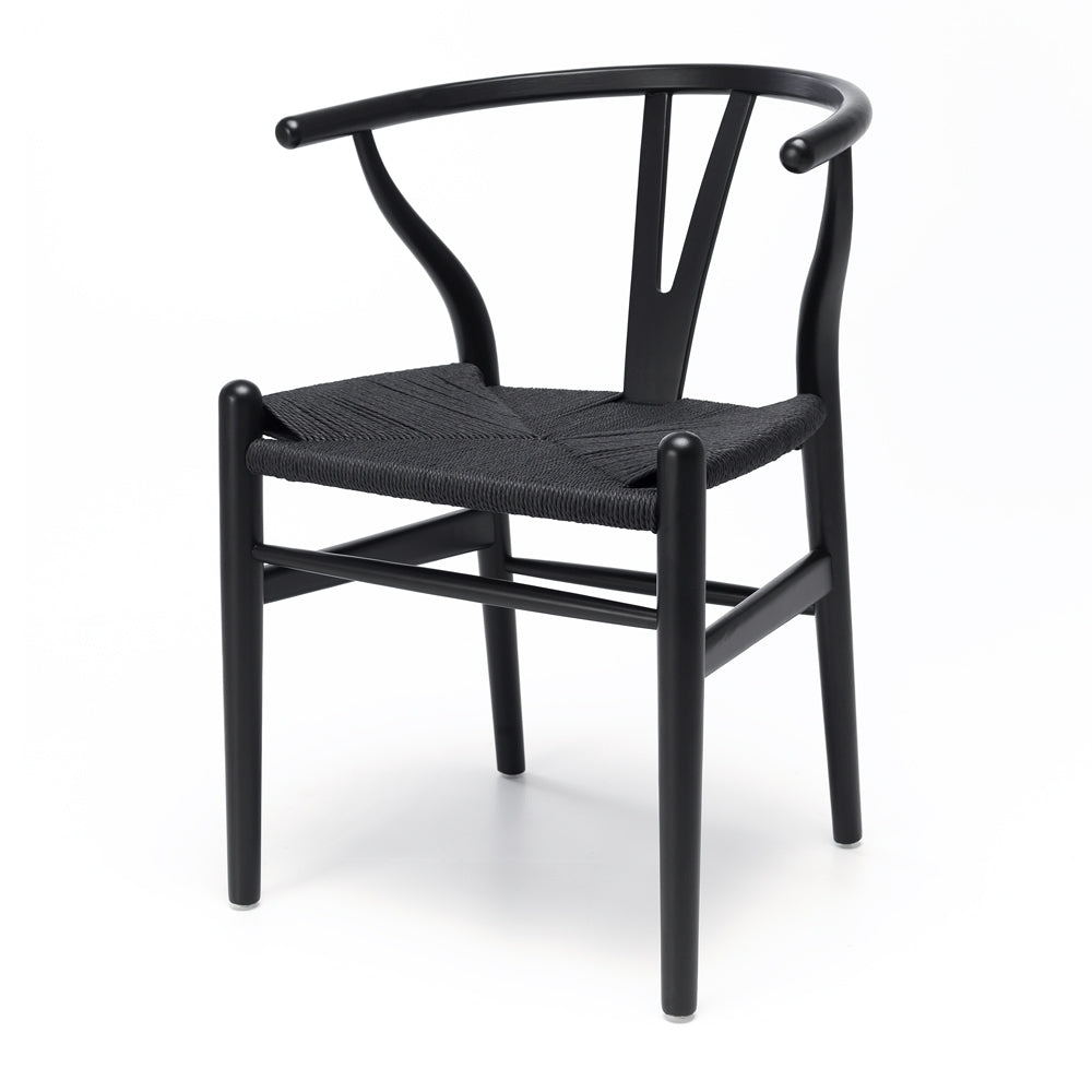 WISHBONE SOLID OAK CHAIR | BLACK