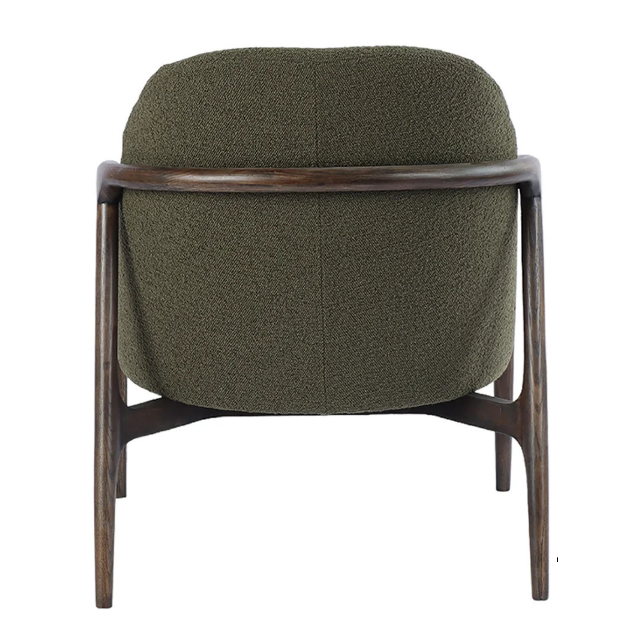 HAMBURG ARMCHAIR | GREEN BOUCLE WITH DARK WALNUT