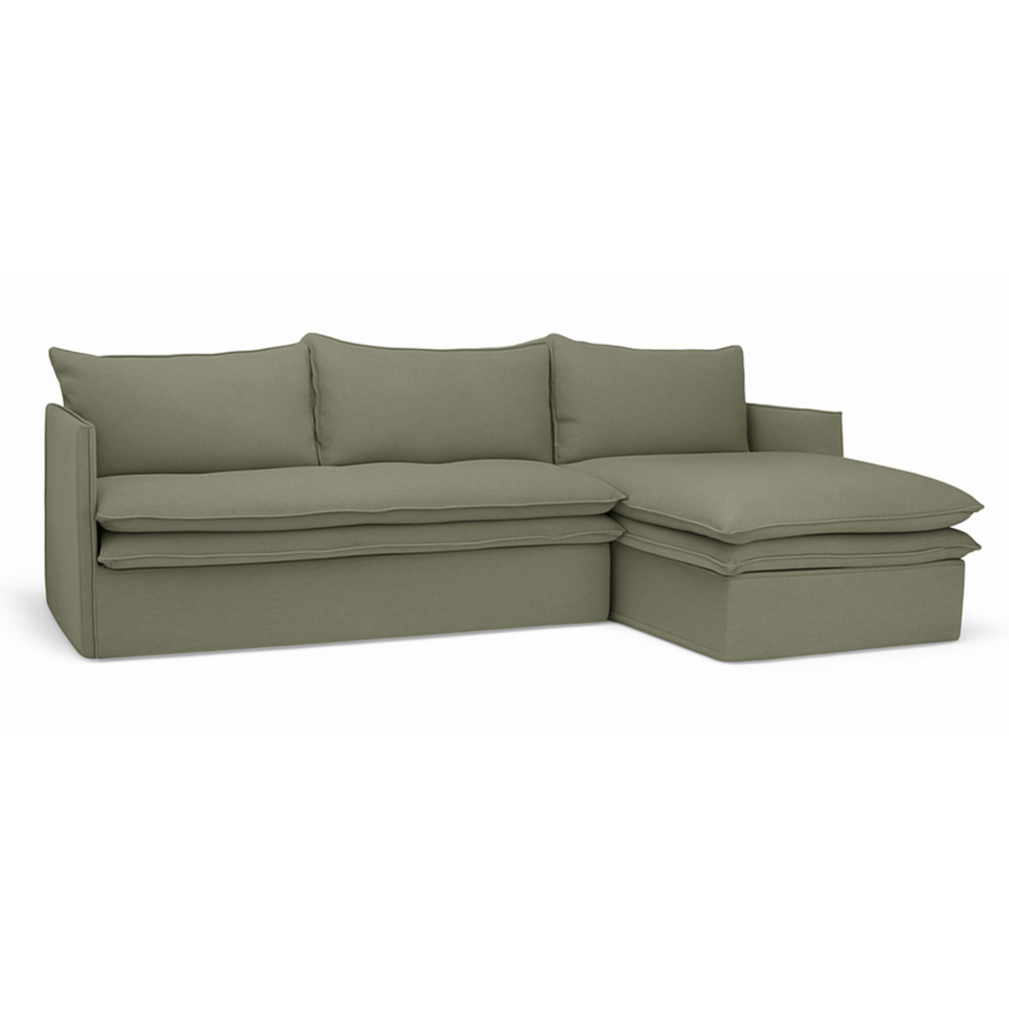 Hamilton 3 Seater Right-Hand Chaise | Khaki