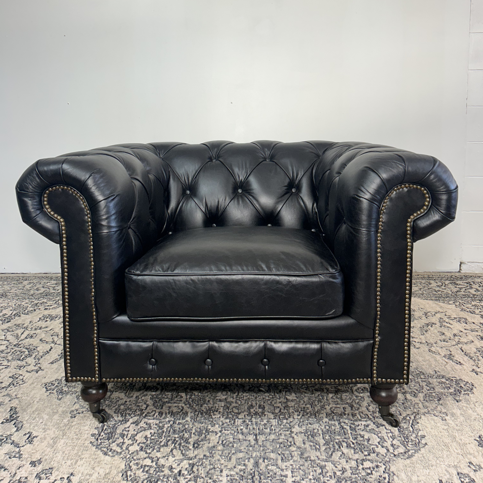 Hampton Armchair | Black Leather