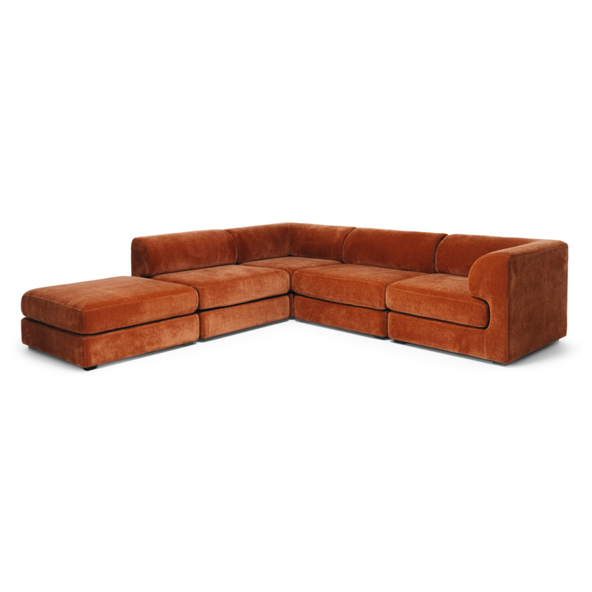 HARMONY 4 SEATER MODULAR CHAISE + OTTOMAN | RUST