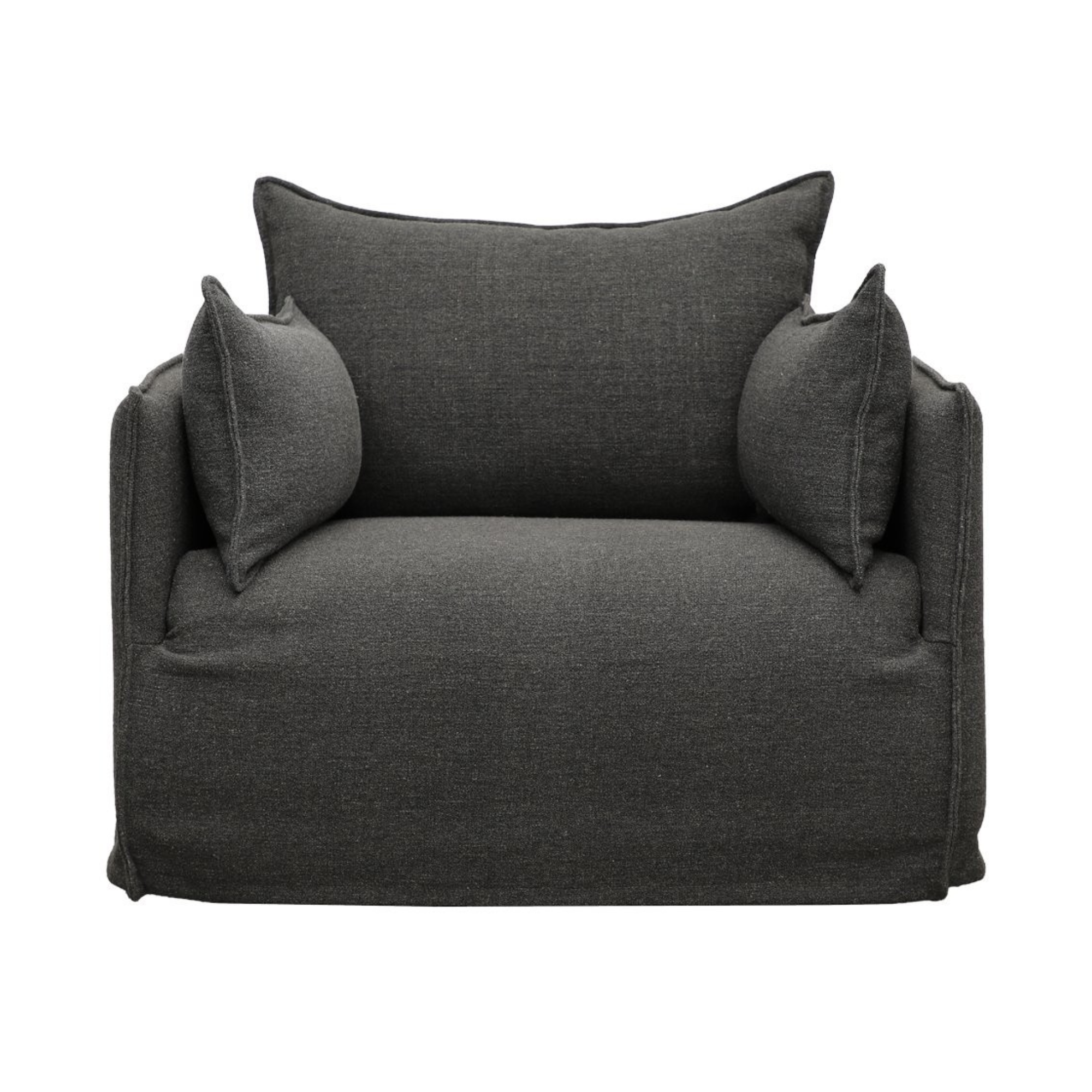 HAVEN SLIPCOVER ARMCHAIR | DARK GREY