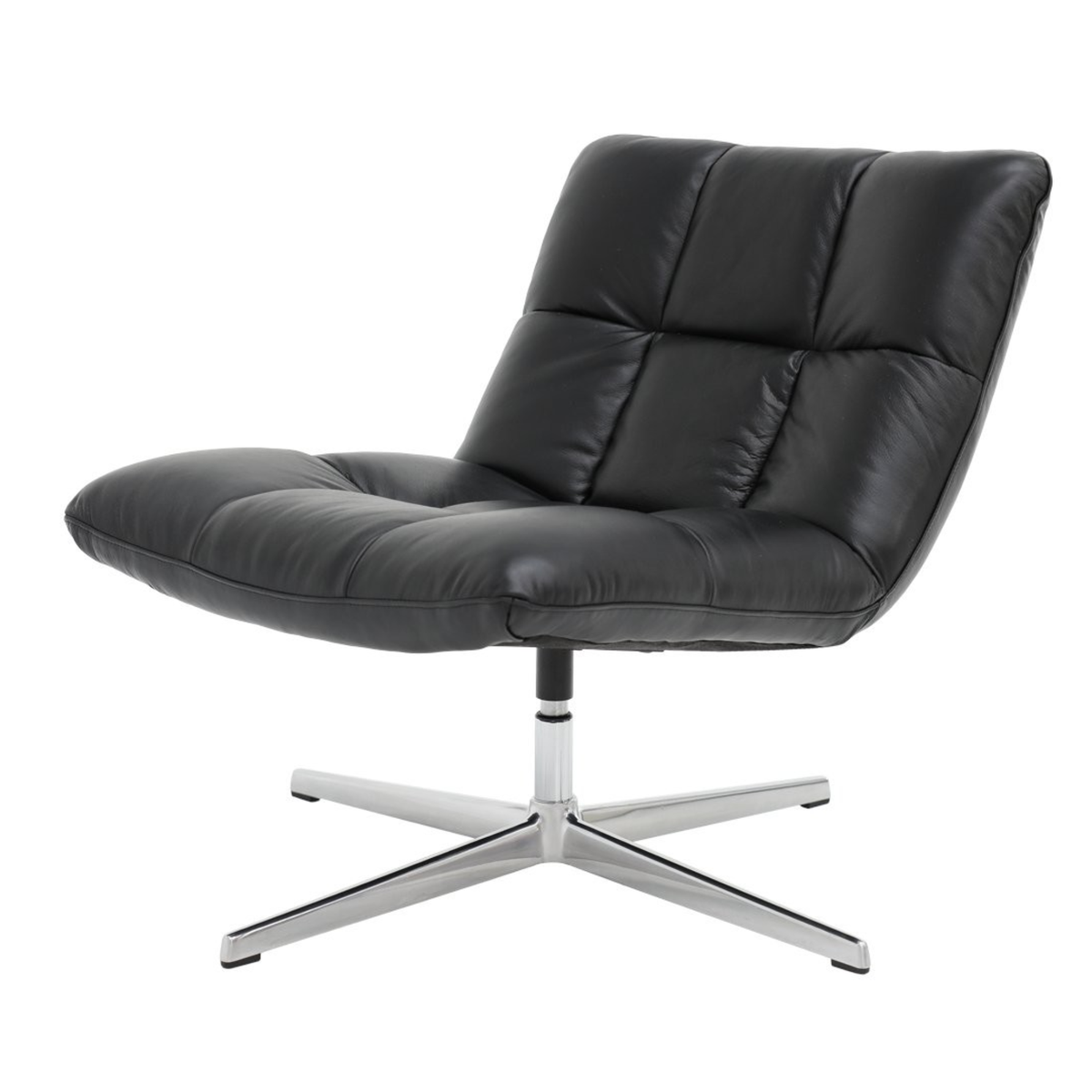 Hendrix Swivel Chair | Black Leather