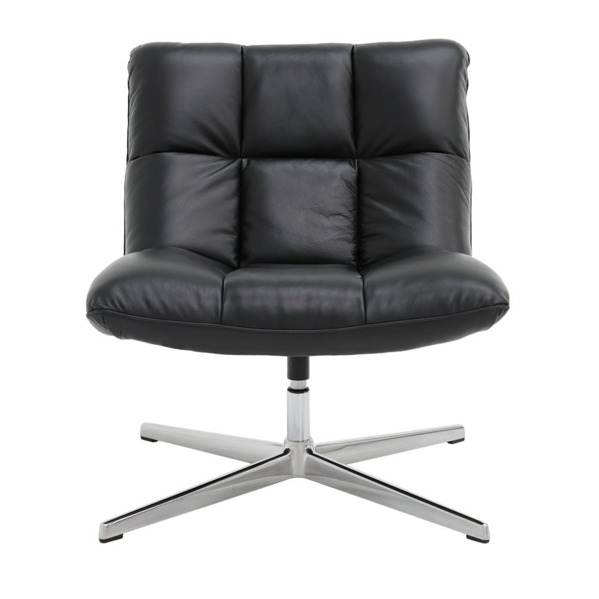 Hendrix Swivel Chair | Black Leather