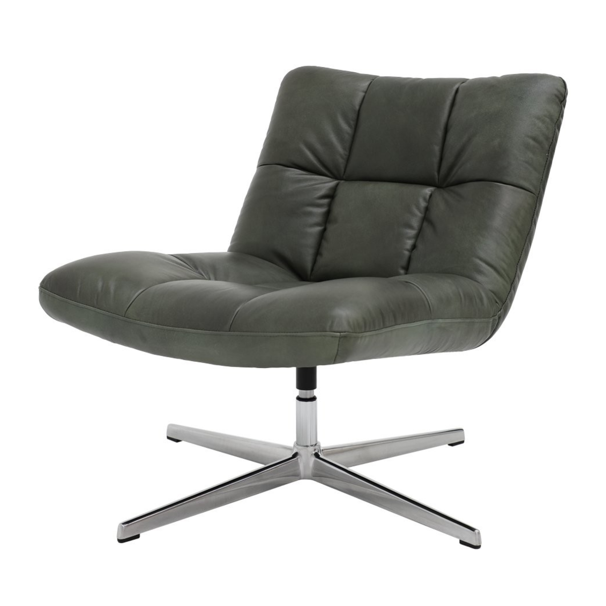 Hendrix Swivel Chair | Green Leather