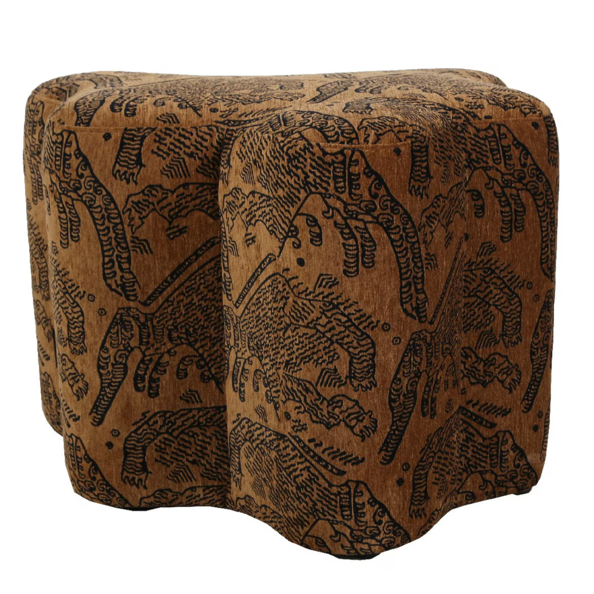 HUNTRESS FOOTSTOOL | TIGER BROWN