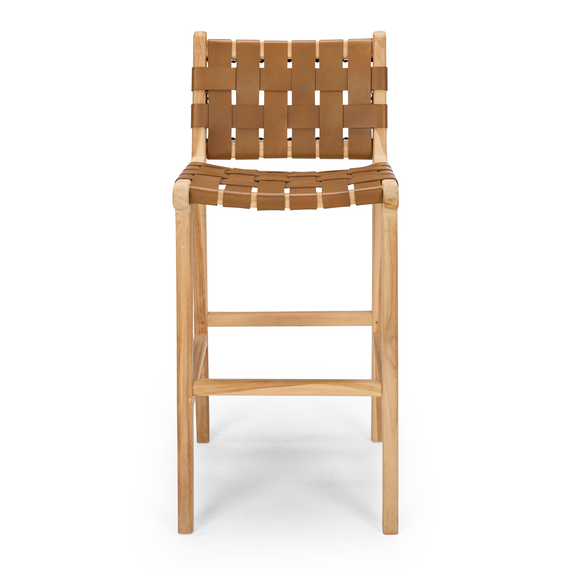 INDO WOVEN HIGH-BACK BARSTOOL | SADDLE