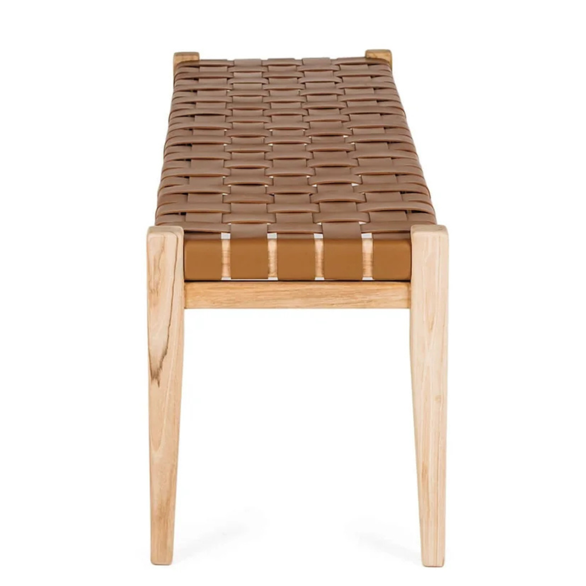 INDO SADDLE LEATHER WOVEN BENCH SEAT