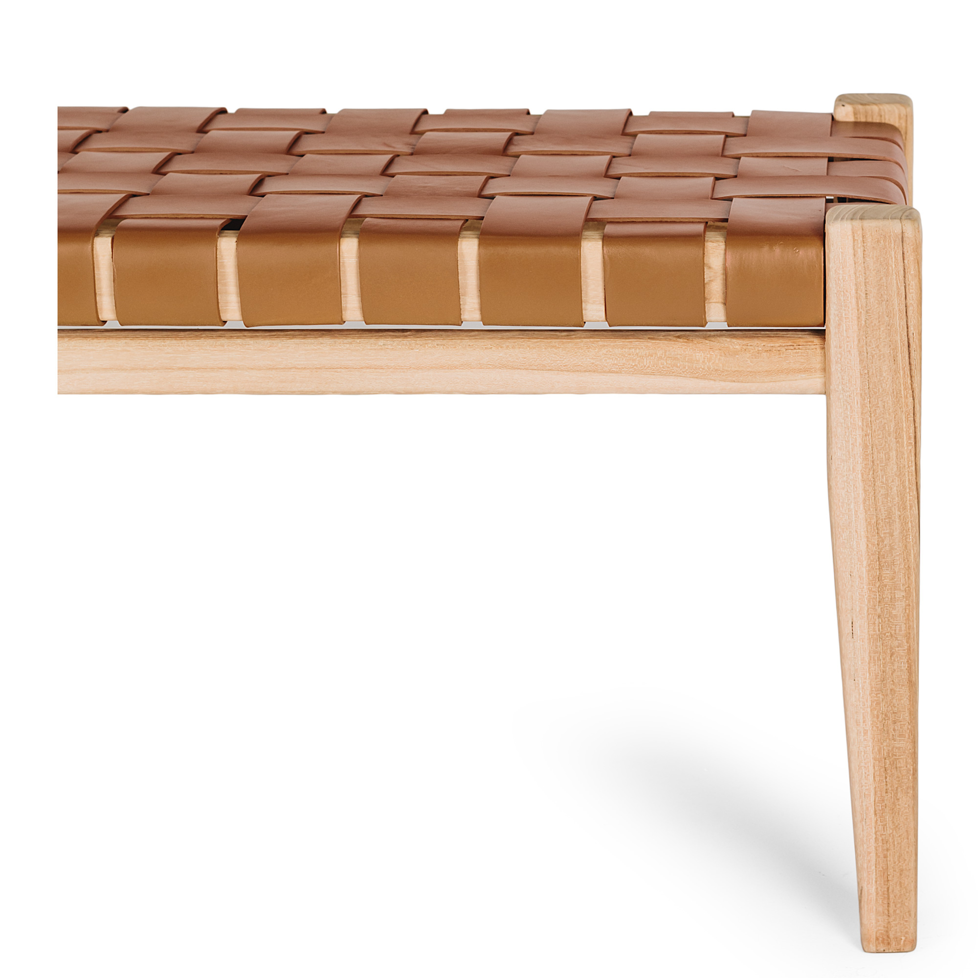 INDO SADDLE LEATHER WOVEN BENCH SEAT