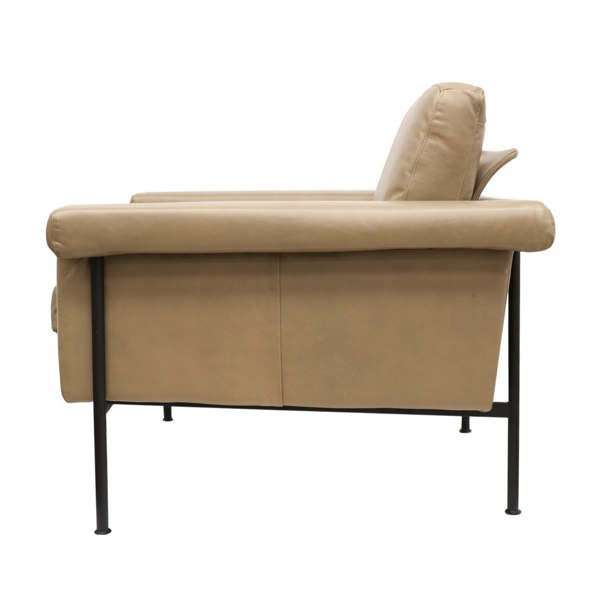 LORENZO LEATHER ARMCHAIR | BEIGE