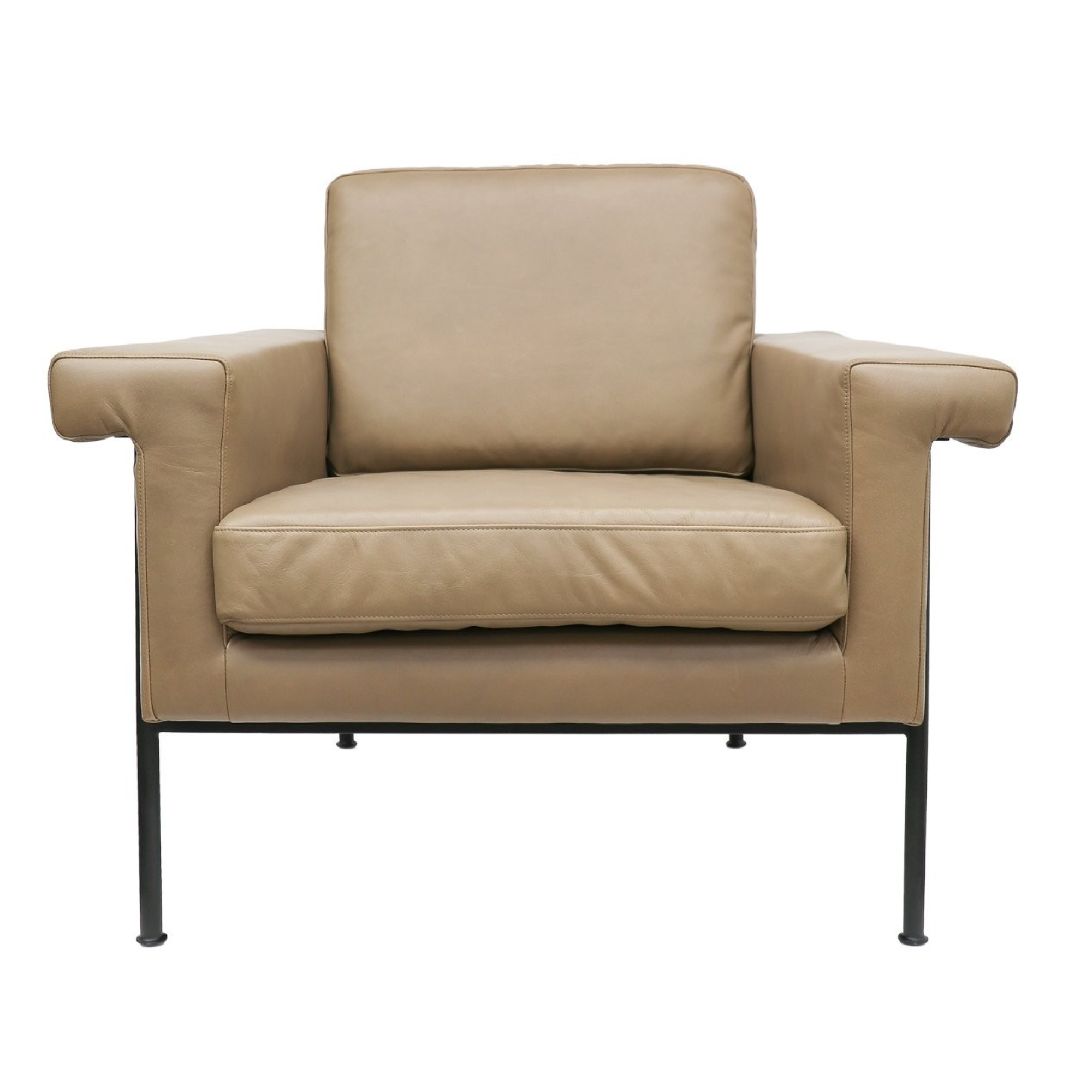 LORENZO LEATHER ARMCHAIR | BEIGE