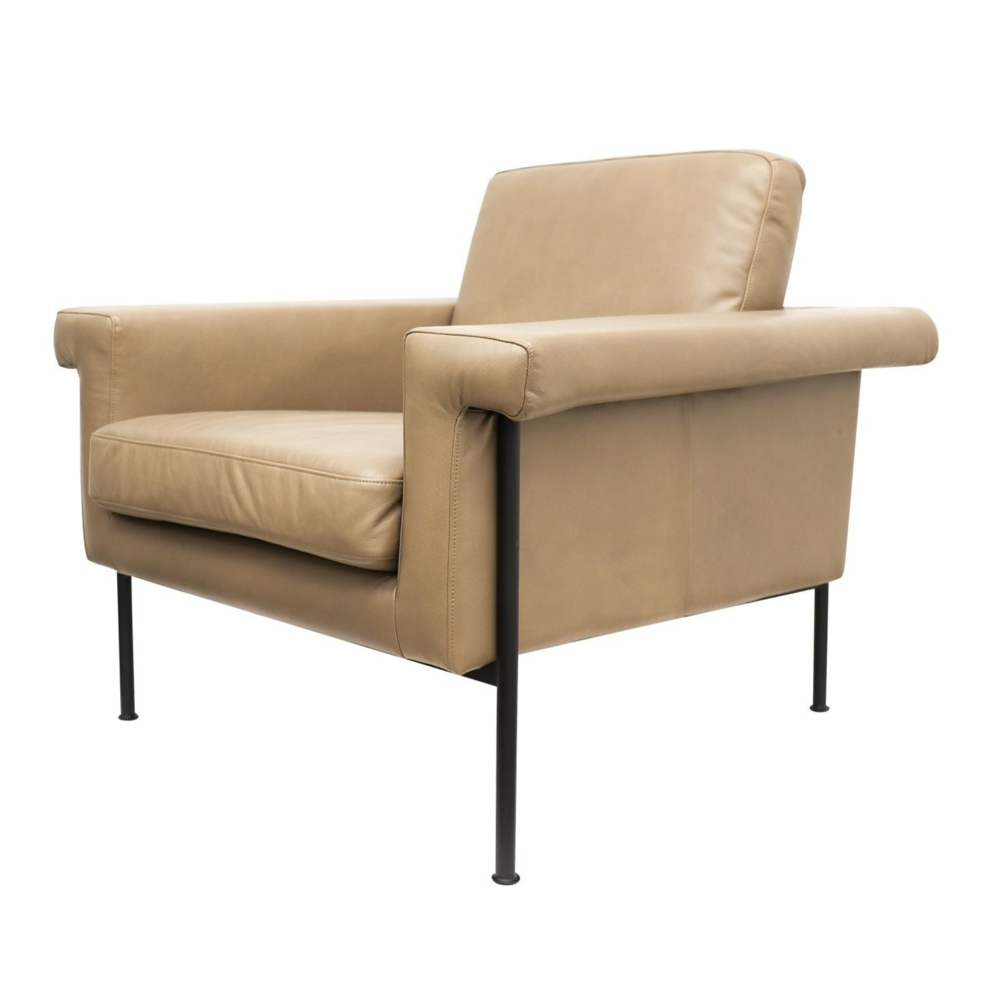 LORENZO LEATHER ARMCHAIR | BEIGE
