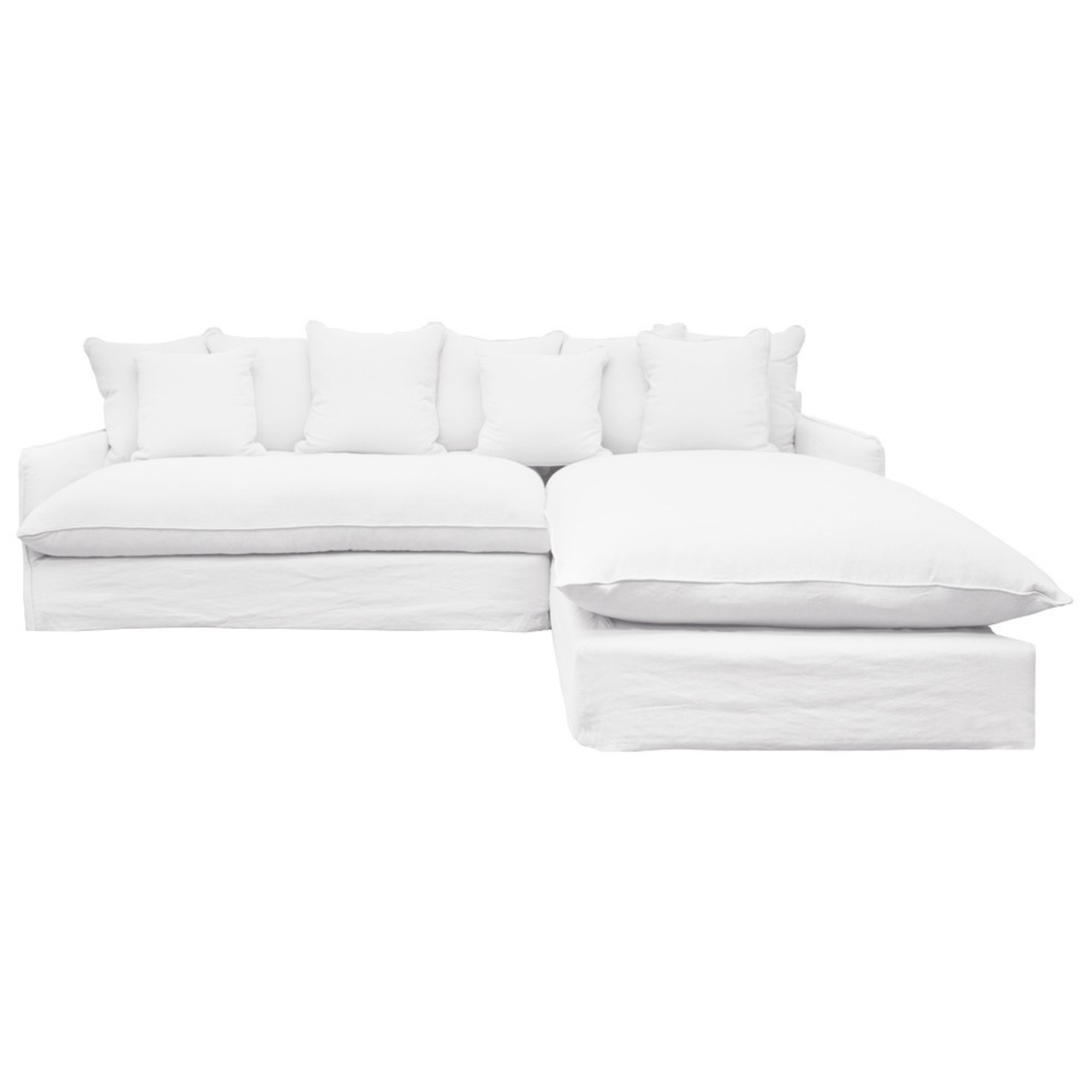 LOTUS SLIPCOVER CHAISE | LEFT OR RIGHT HAND CHAISE | WHITE