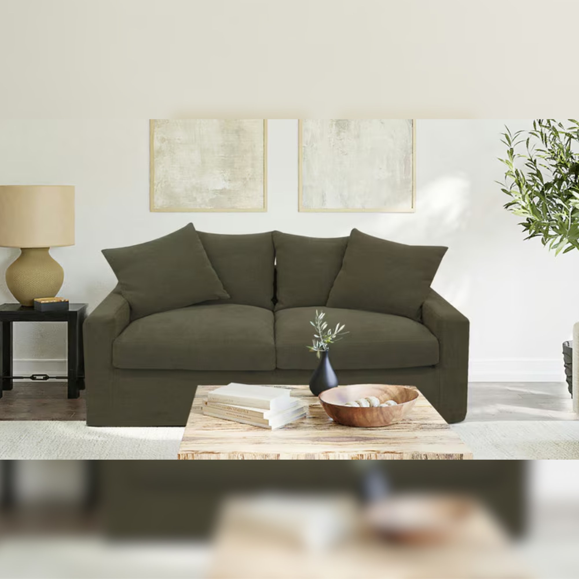 LUCCA 2 SEATER SOFA | OLIVE