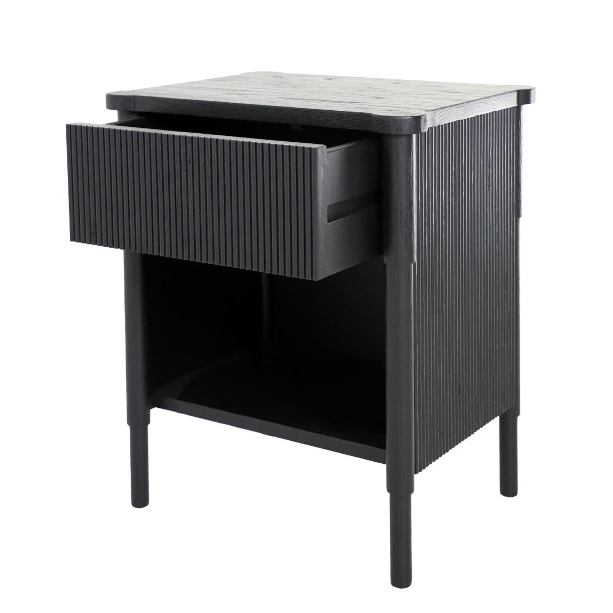 Lucia Bedside Cabinet | Black Oak