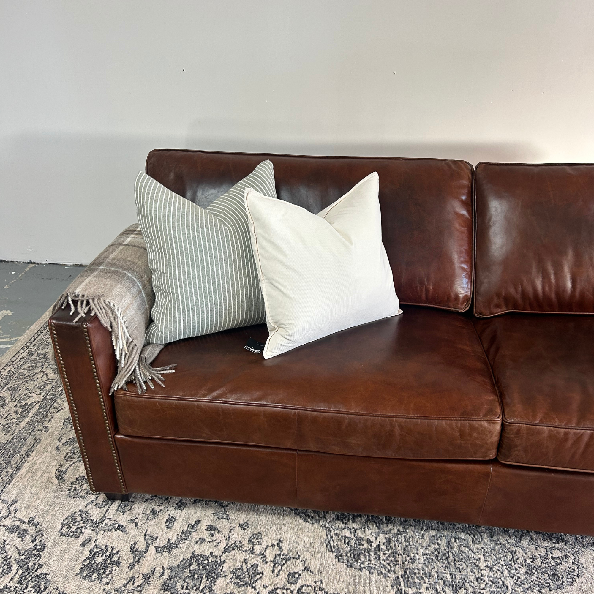 Madison 3 Seater Sofa | Vintage Cigar Leather
