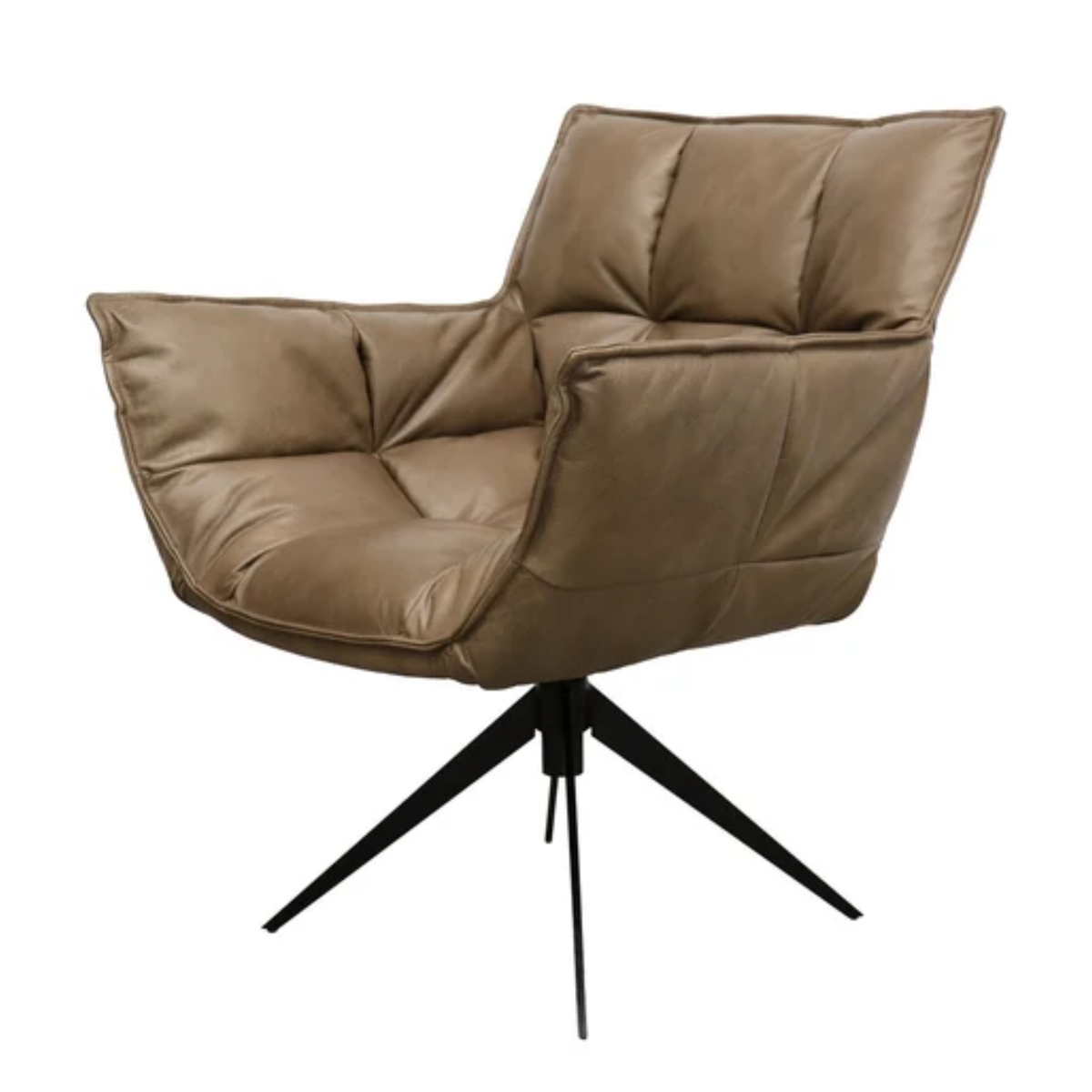 Memphis Swivel Armchair | Brown Leather