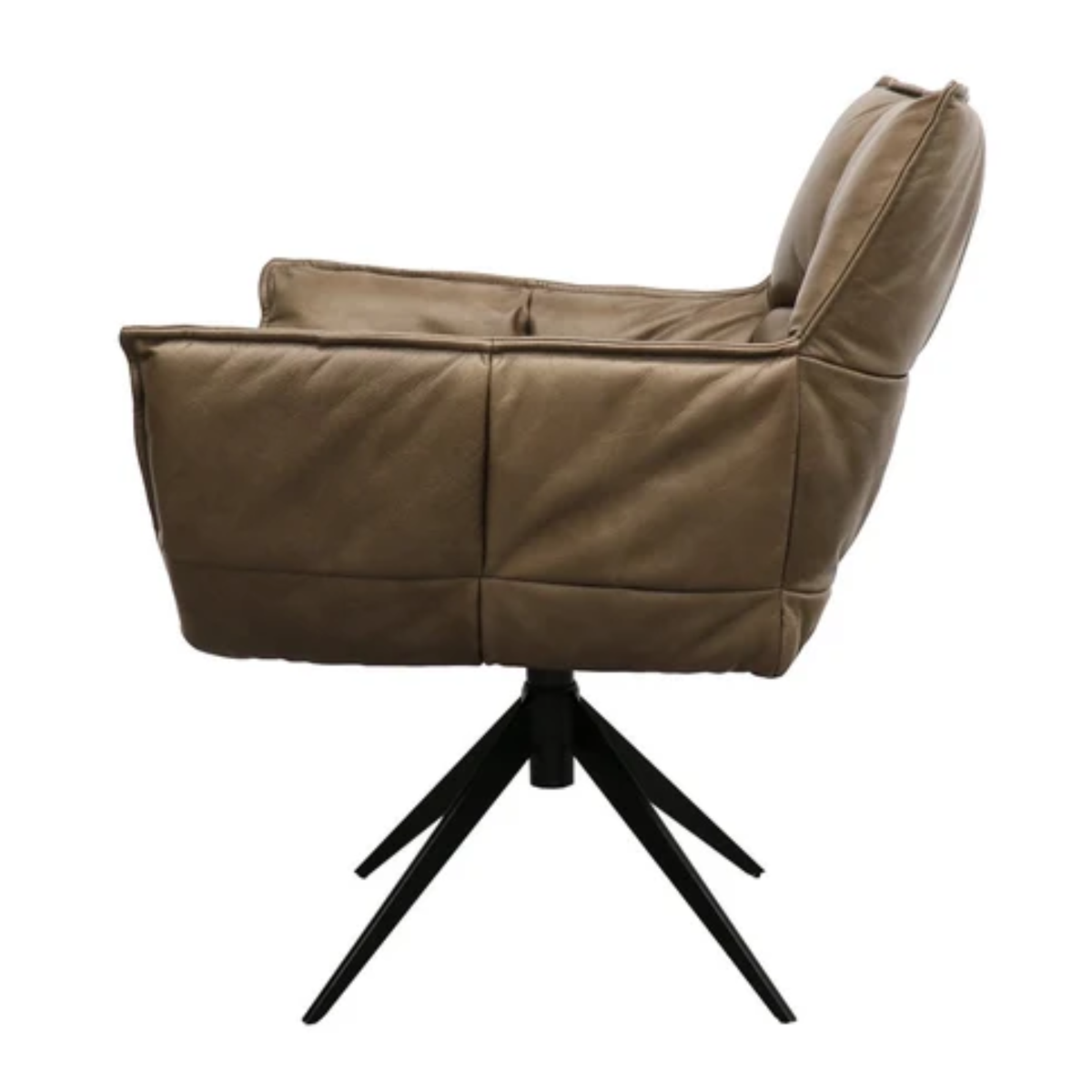 Memphis Swivel Armchair | Brown Leather