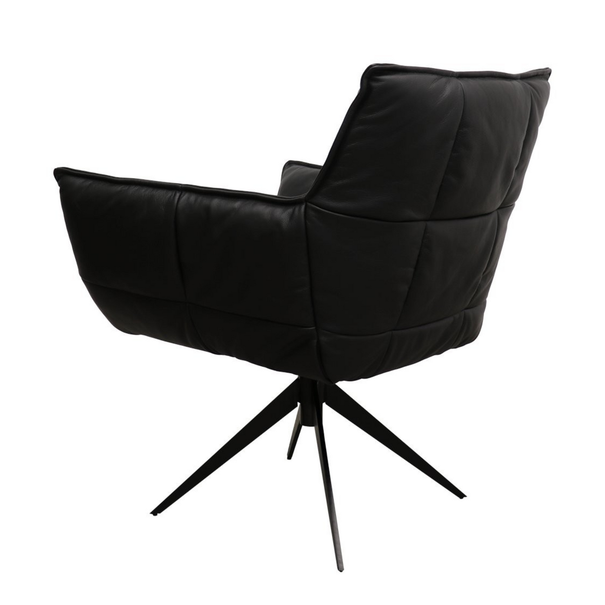 Memphis Swivel Armchair | Black Leather