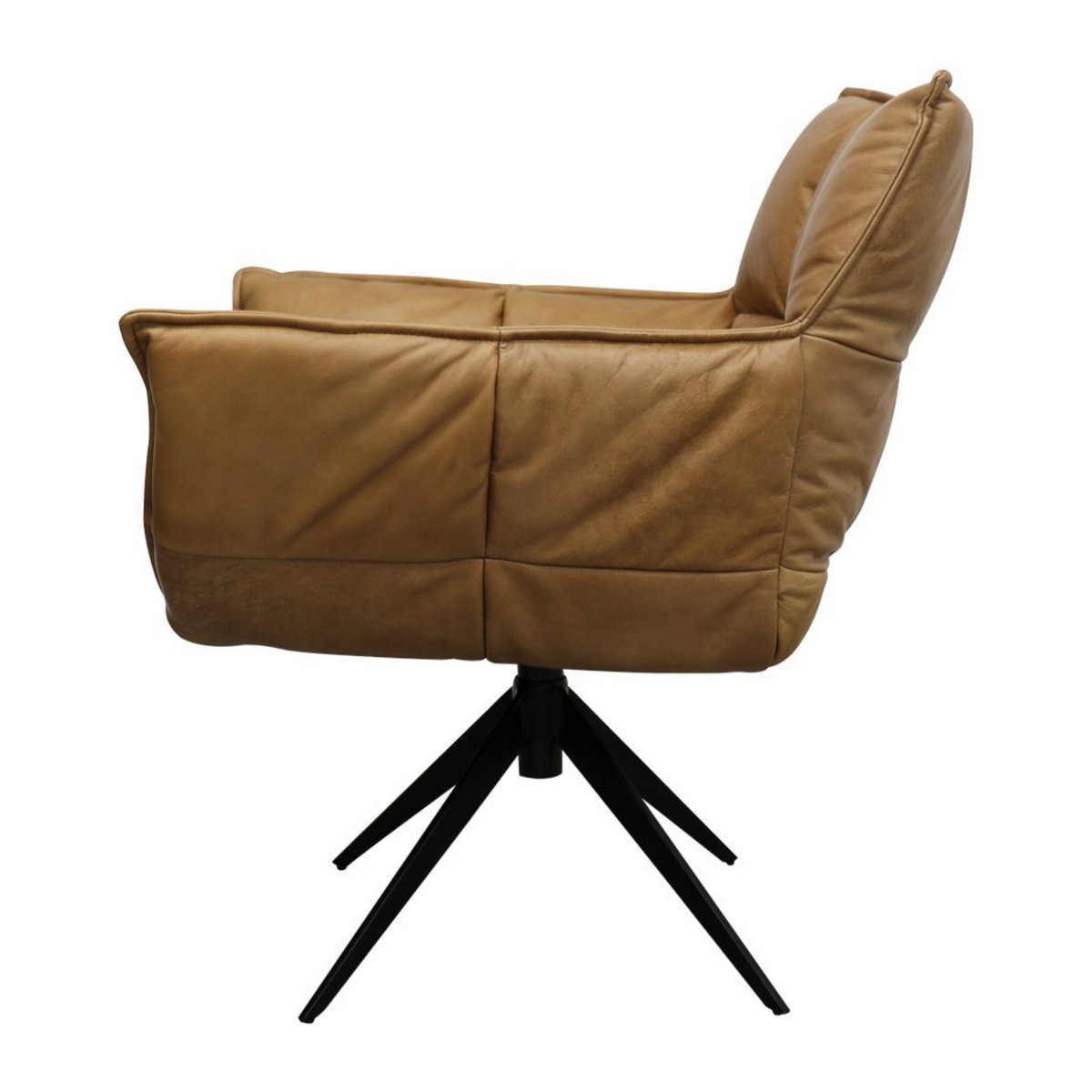 Memphis Swivel Armchair | Tan Leather