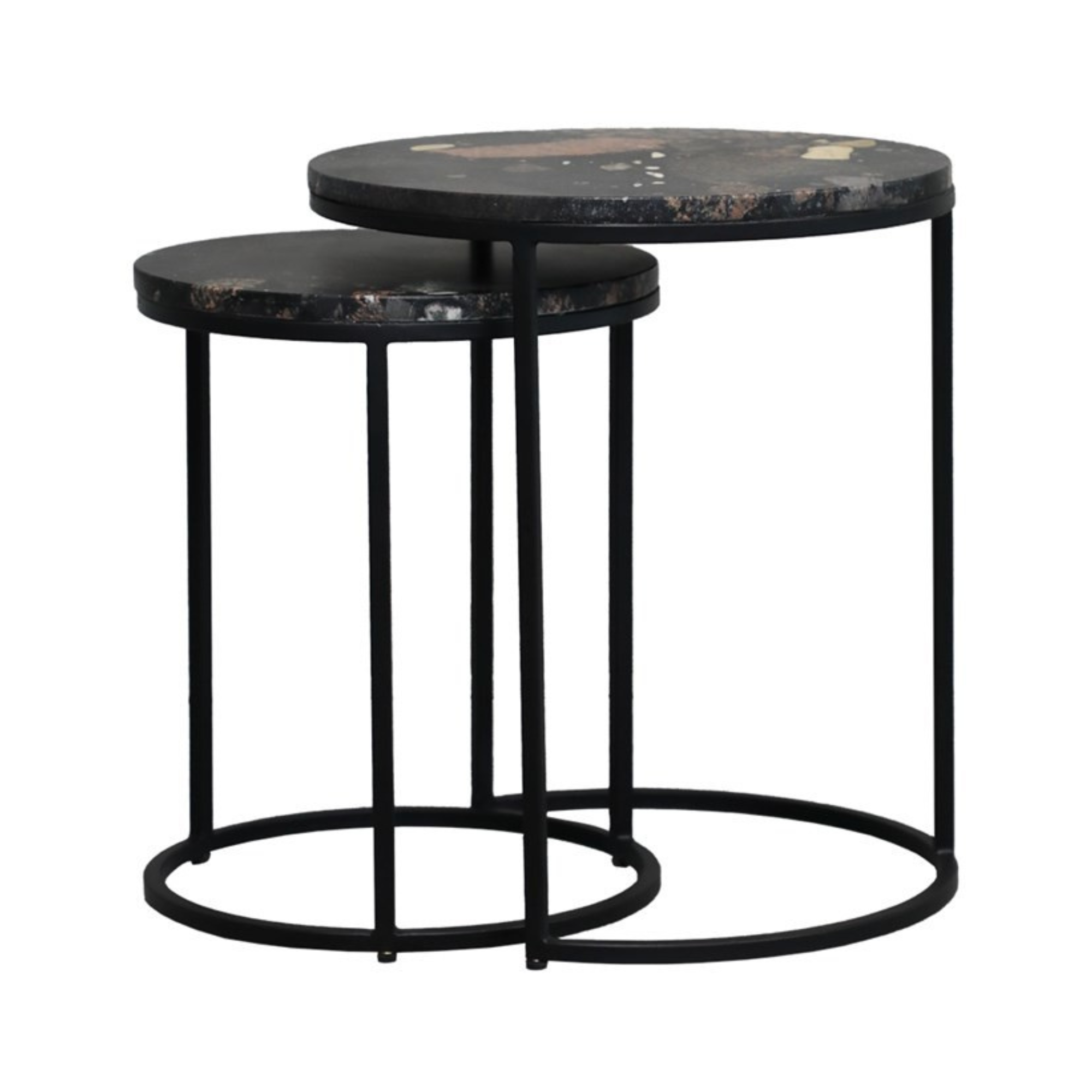 MONACO MARBLE NESTING SIDE TABLE | PEBBLE