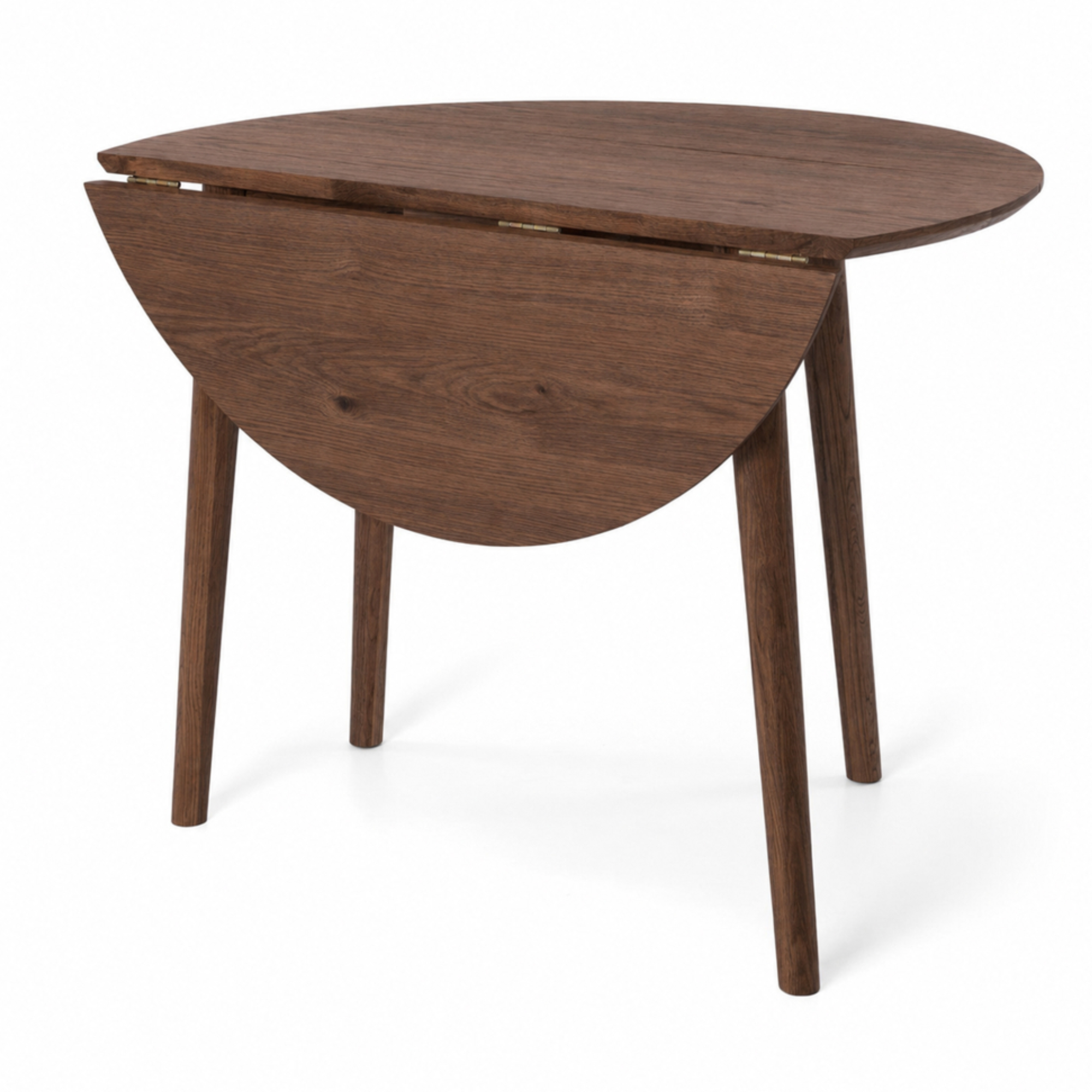 Nordik Round Drop-Leaf Dining Table | Dark Oak