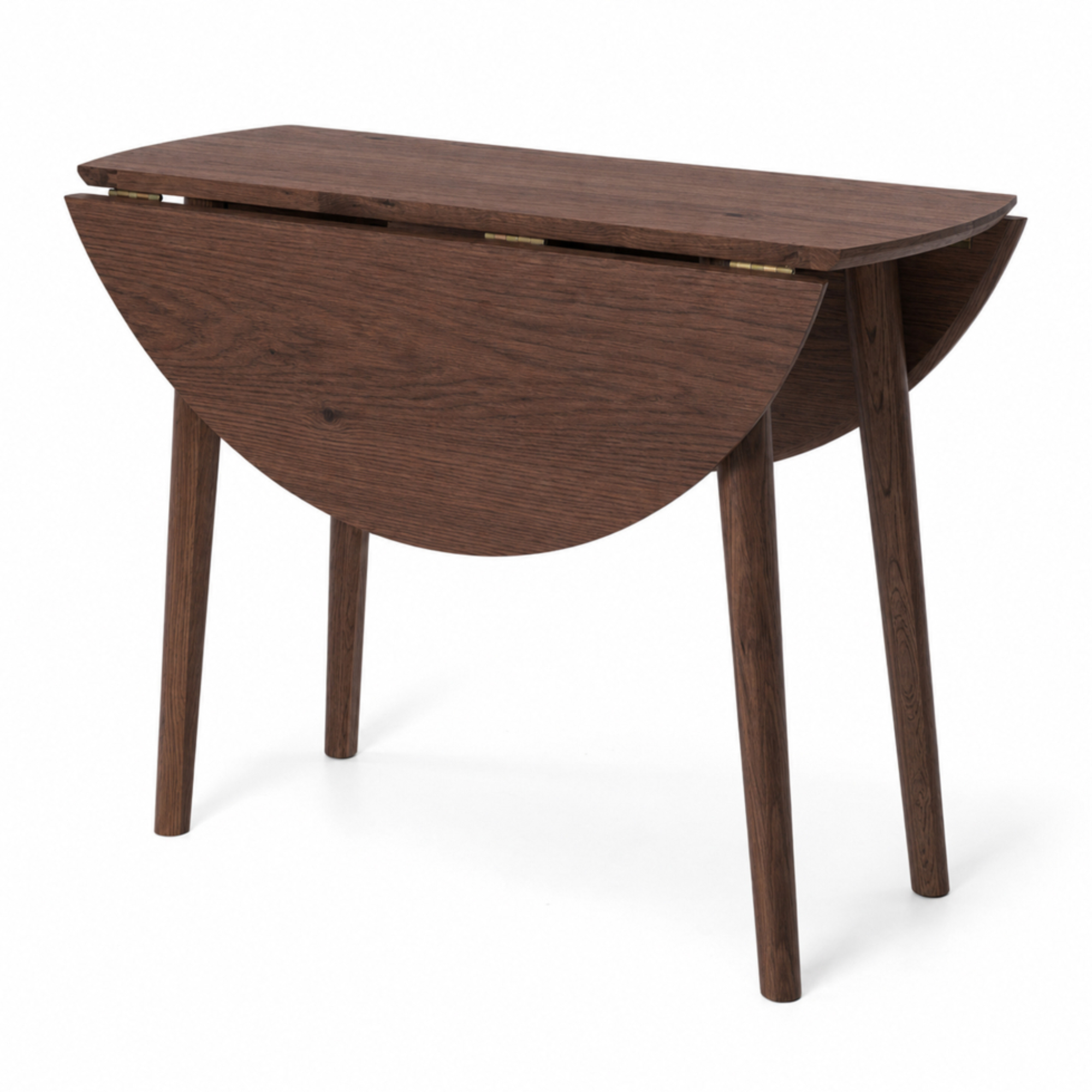 Nordik Round Drop-Leaf Dining Table | Dark Oak