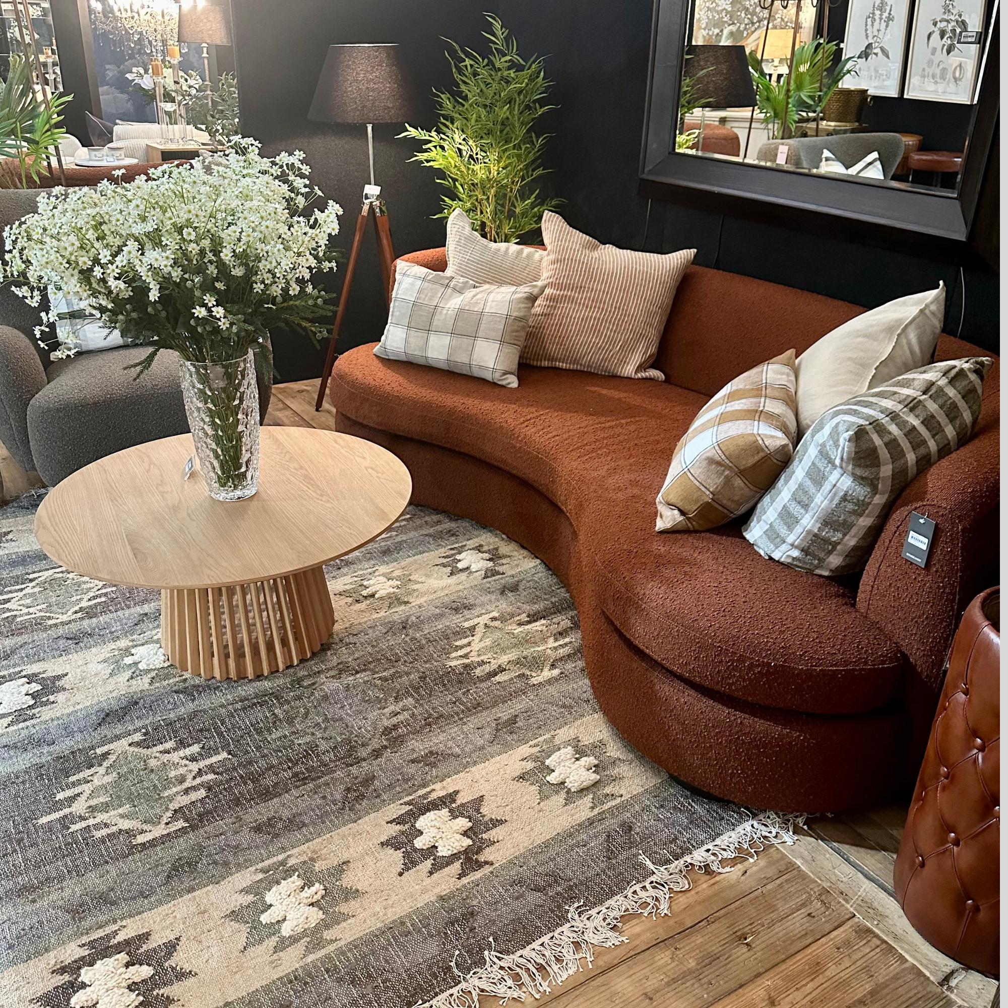 Modern round couch deals