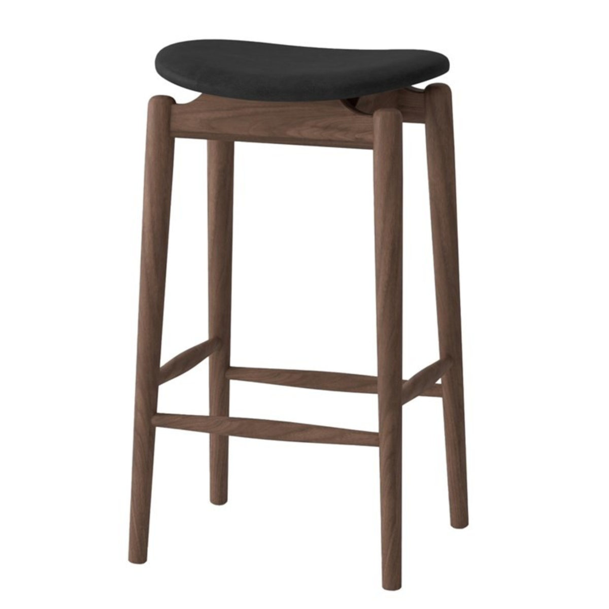 Oslo Bar Stool | Ash Walnut - Black Leather