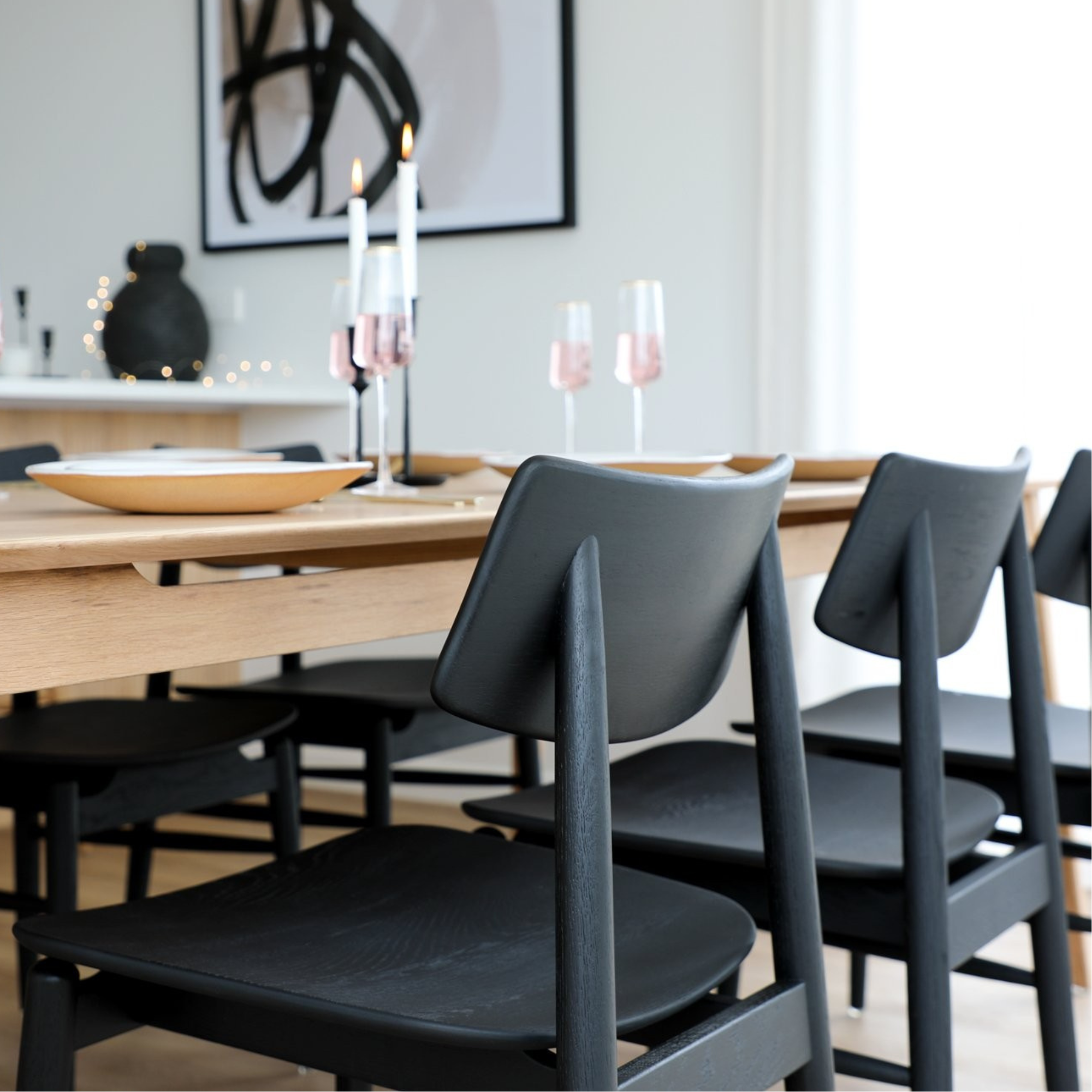 Oslo Dining Chair - Solid Oak | Black