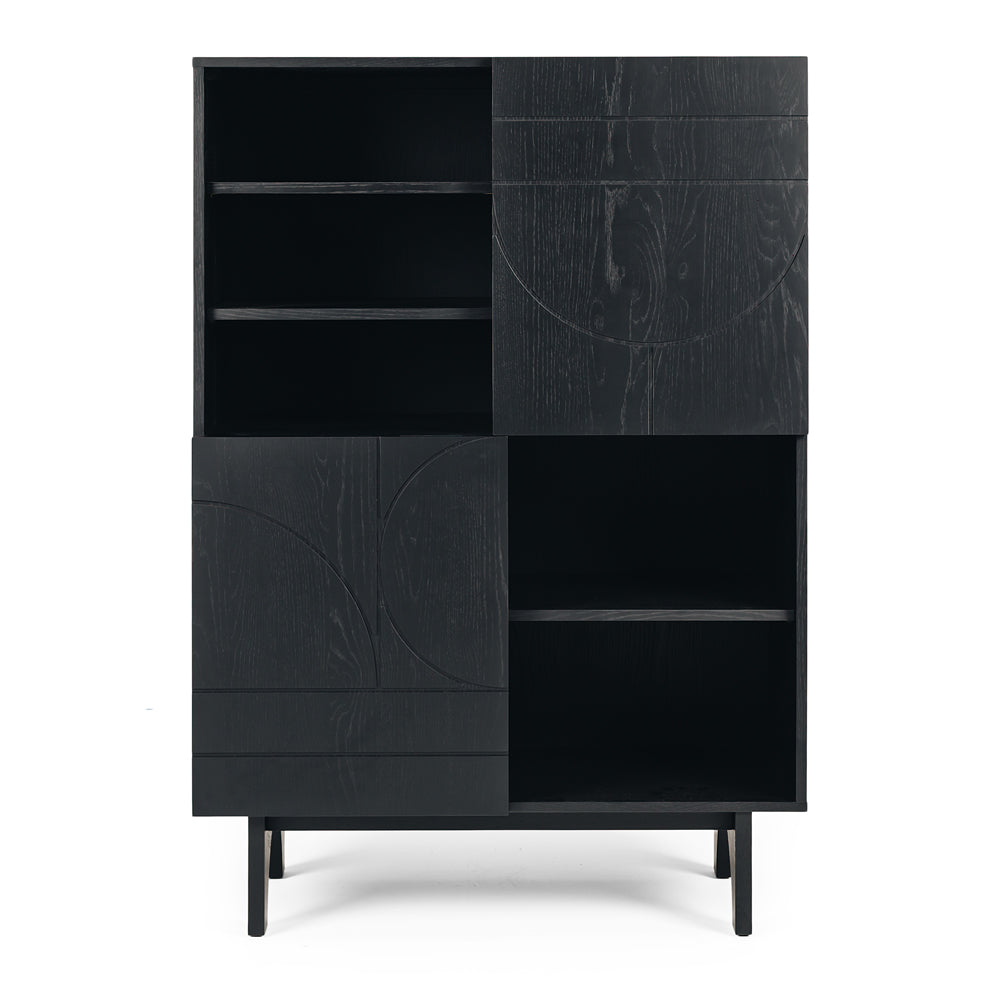 ETCH OAK DISPLAY CABINET | HIGHBOARD | BLACK