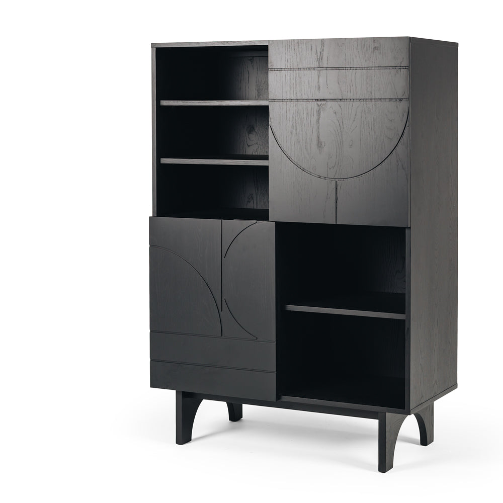 ETCH OAK DISPLAY CABINET | HIGHBOARD | BLACK