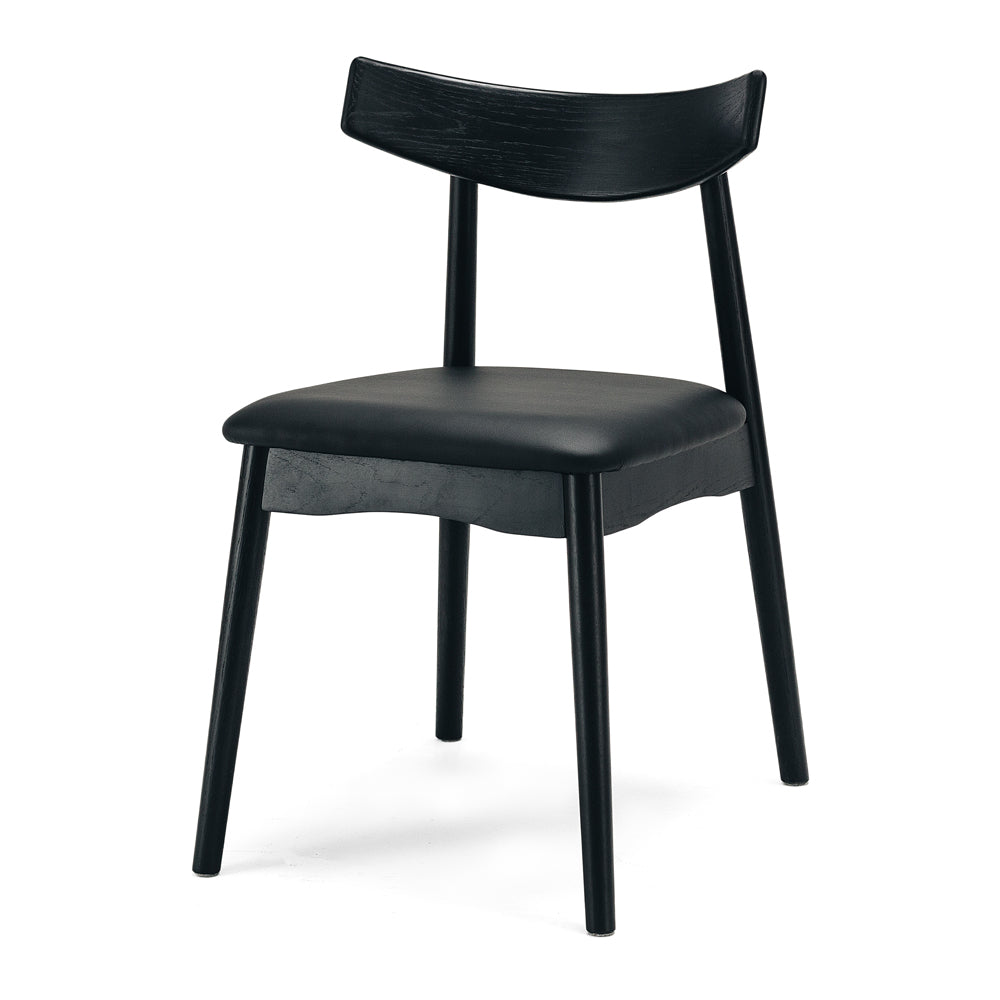 WAGNER SOLID OAK FRAME DINING CHAIR | BLACK