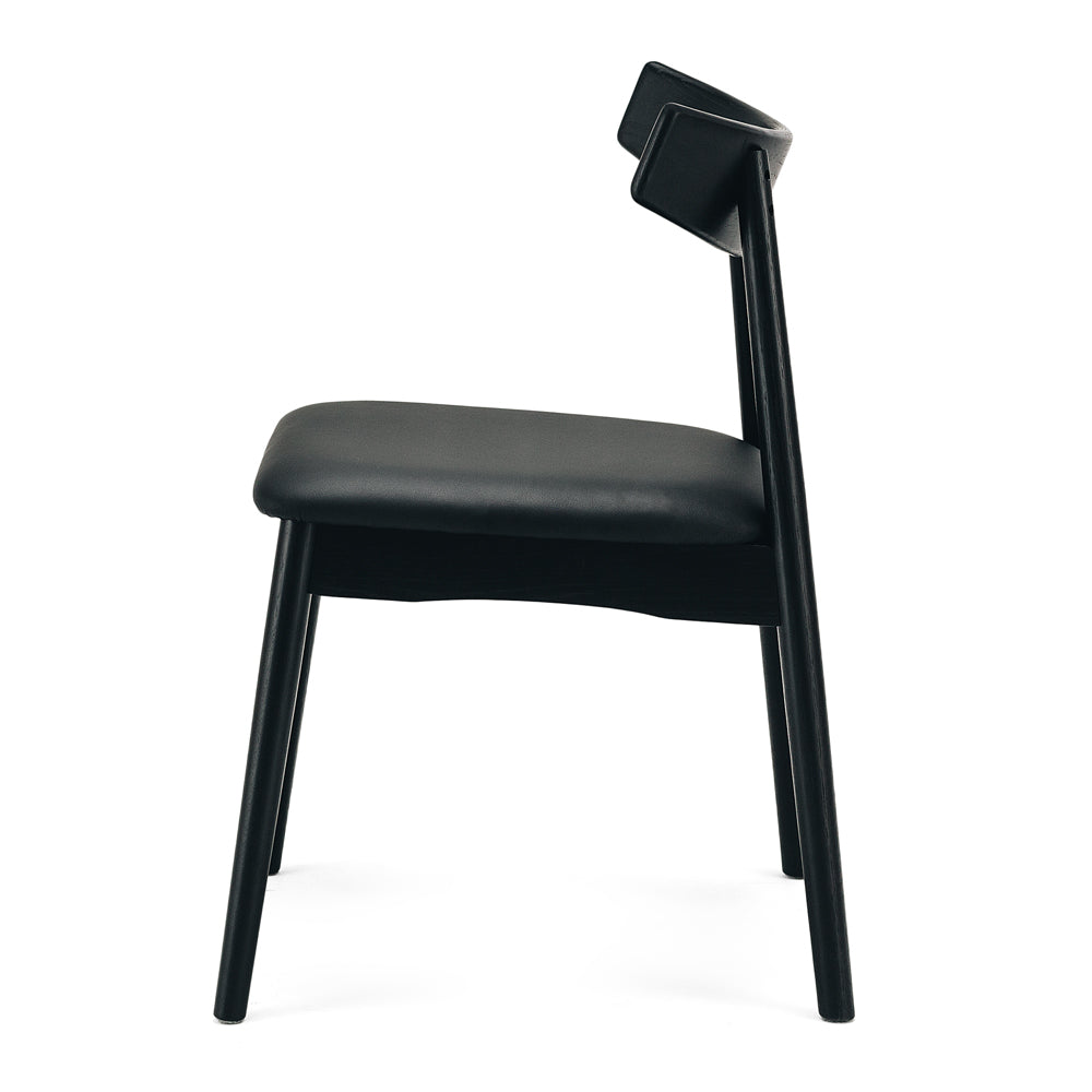 WAGNER SOLID OAK FRAME DINING CHAIR | BLACK