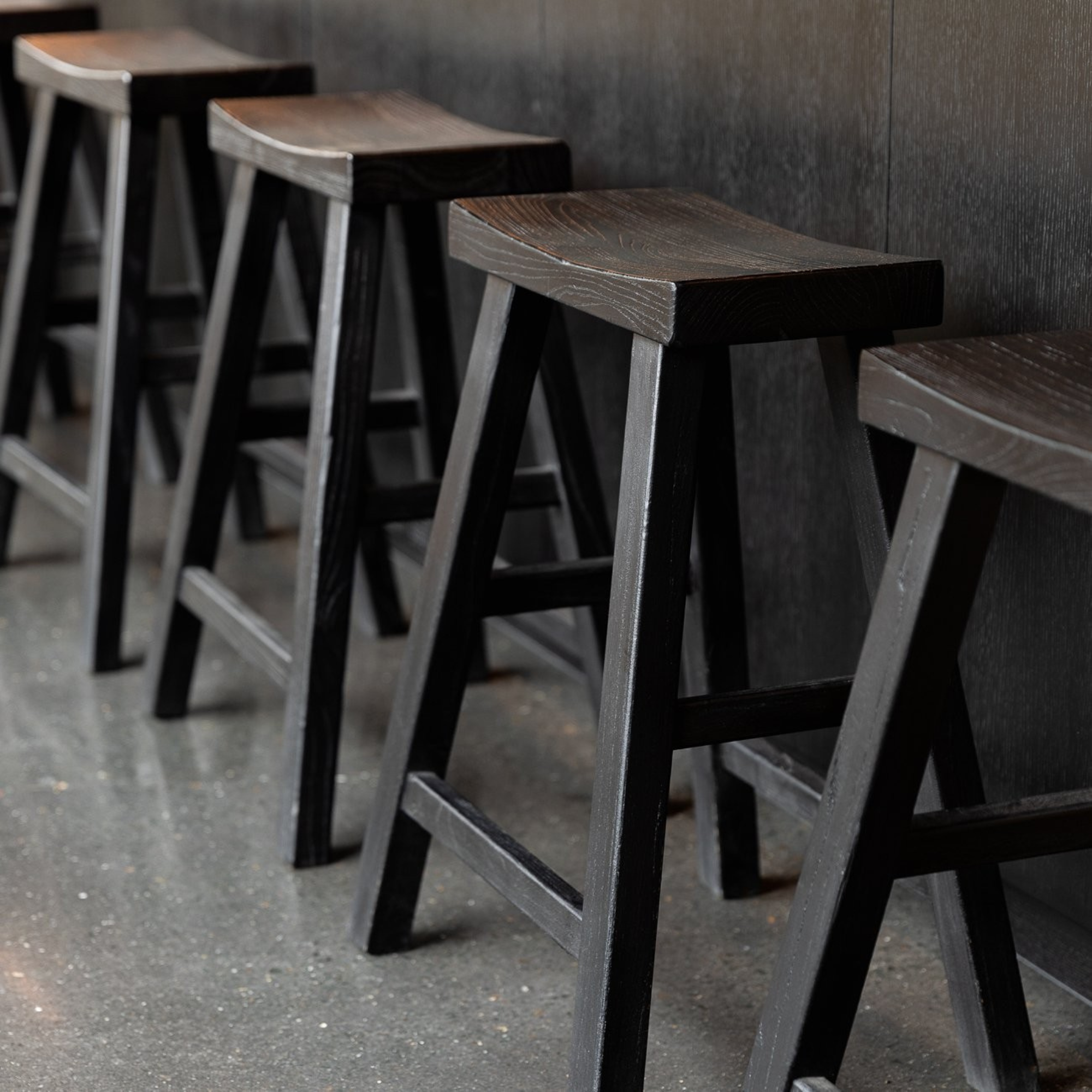 PARQ BAR STOOL | SOLID ELM | NATURAL OR BLACK