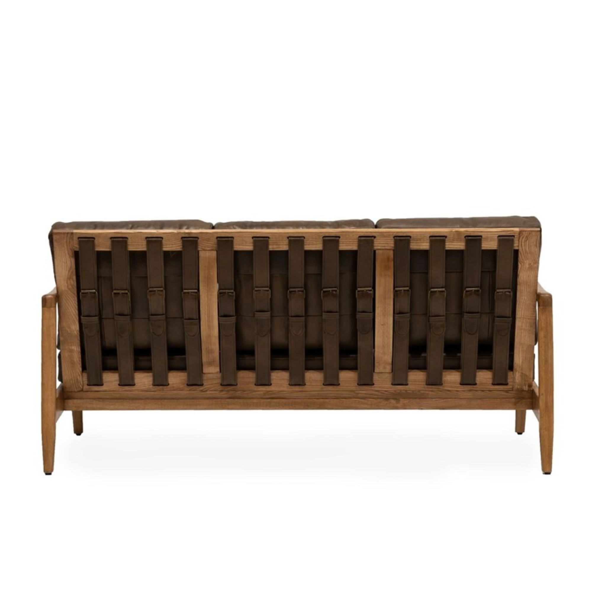 REID LEATHER 3 SEATER SOFA | BROWN