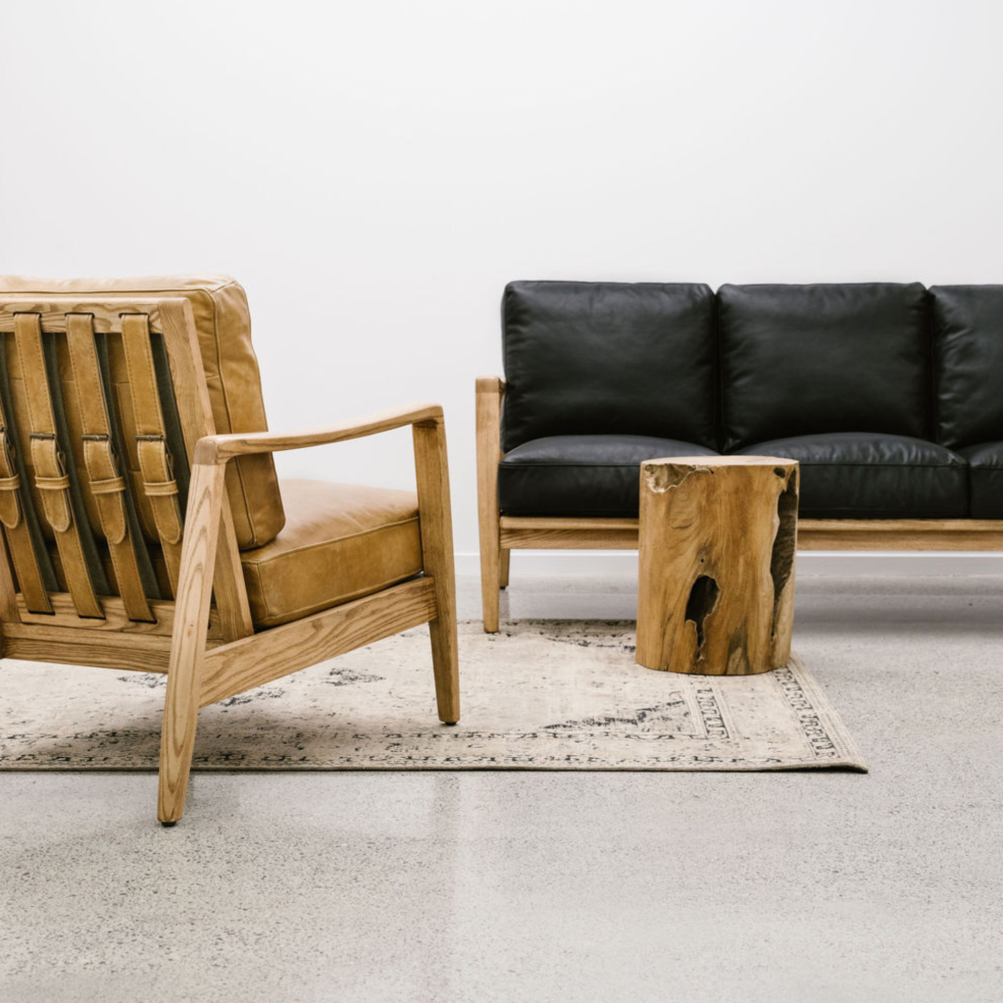 REID ASH & LEATHER ARMCHAIR | TAN