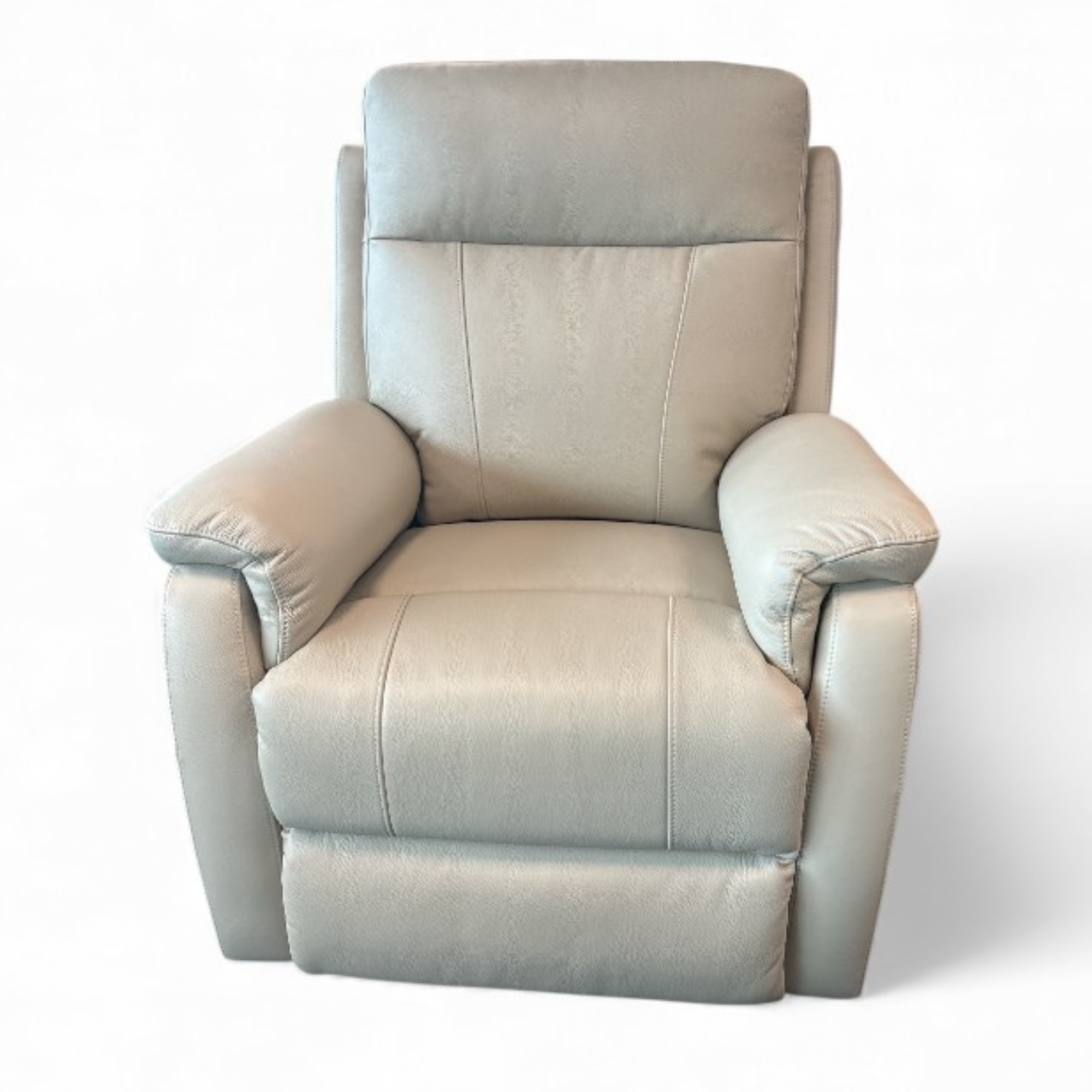 Roberto Reclining Lounge Suite | Light Grey Leather