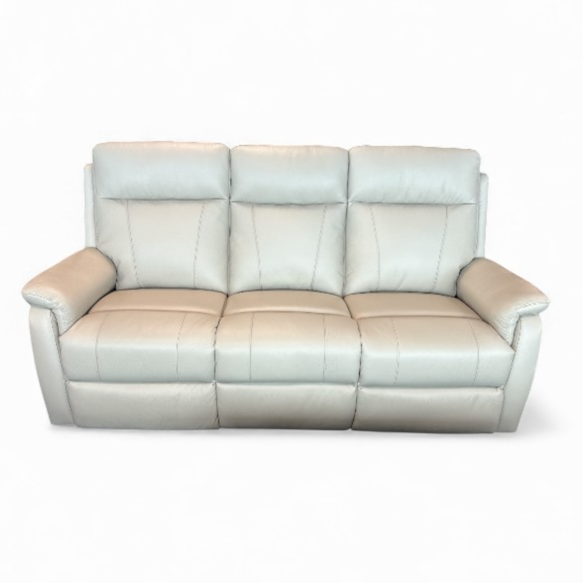 Roberto Reclining Lounge Suite | Light Grey Leather
