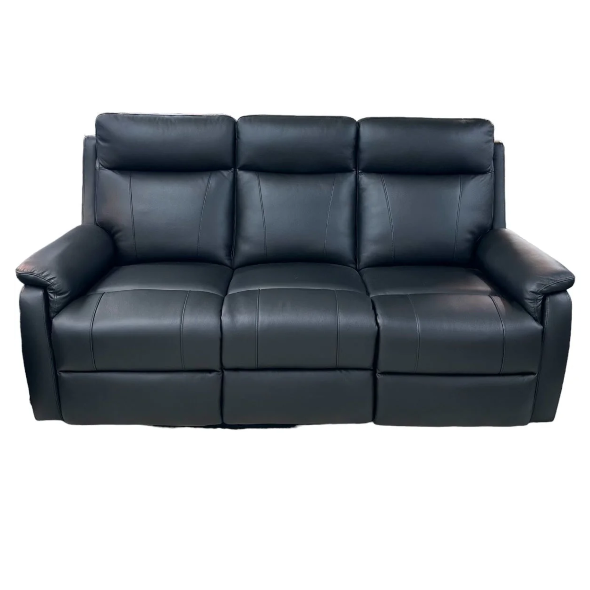 Roberto Reclining 3 Seater Sofa | Black Leather
